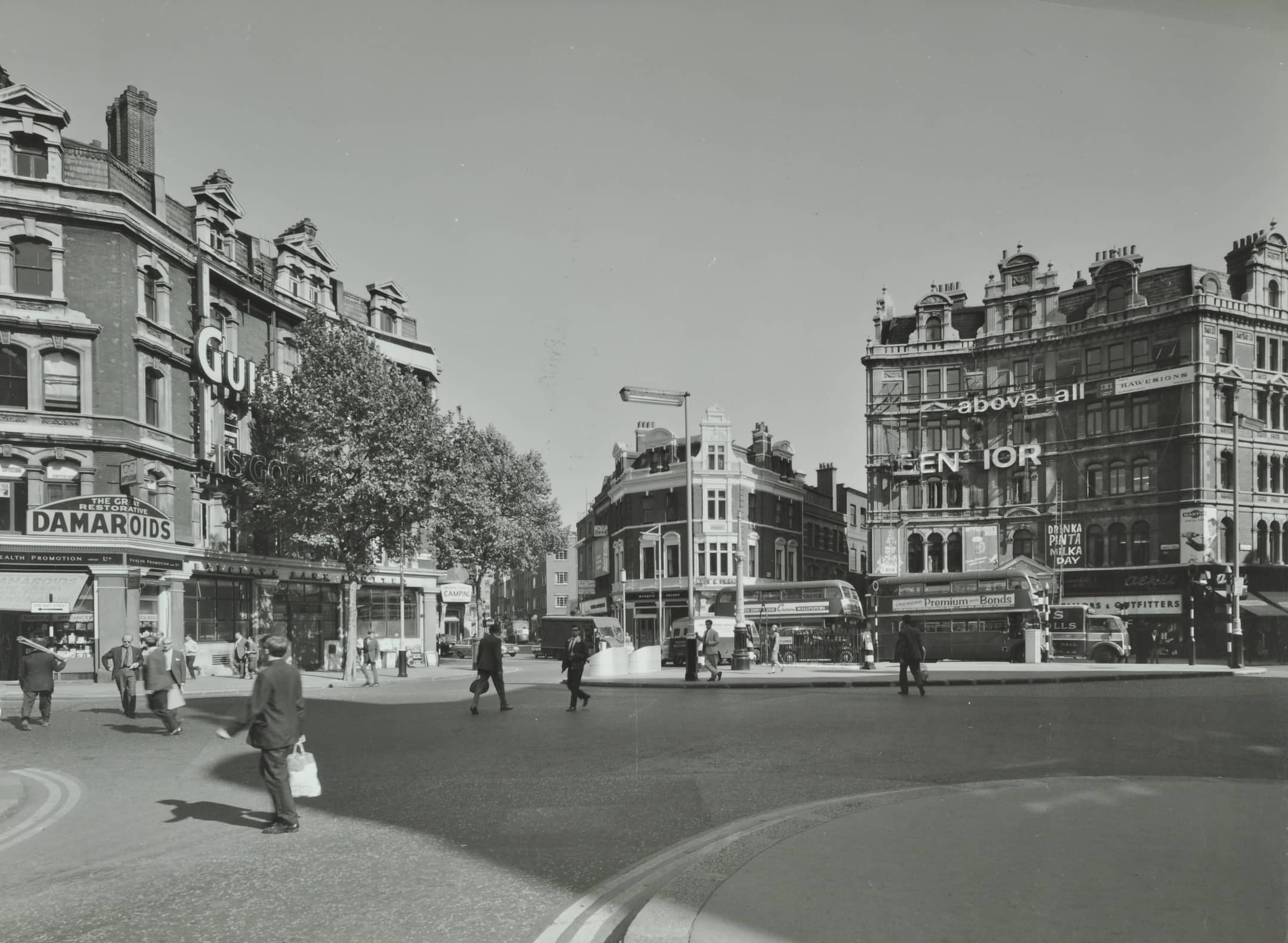Buildings in a busy area