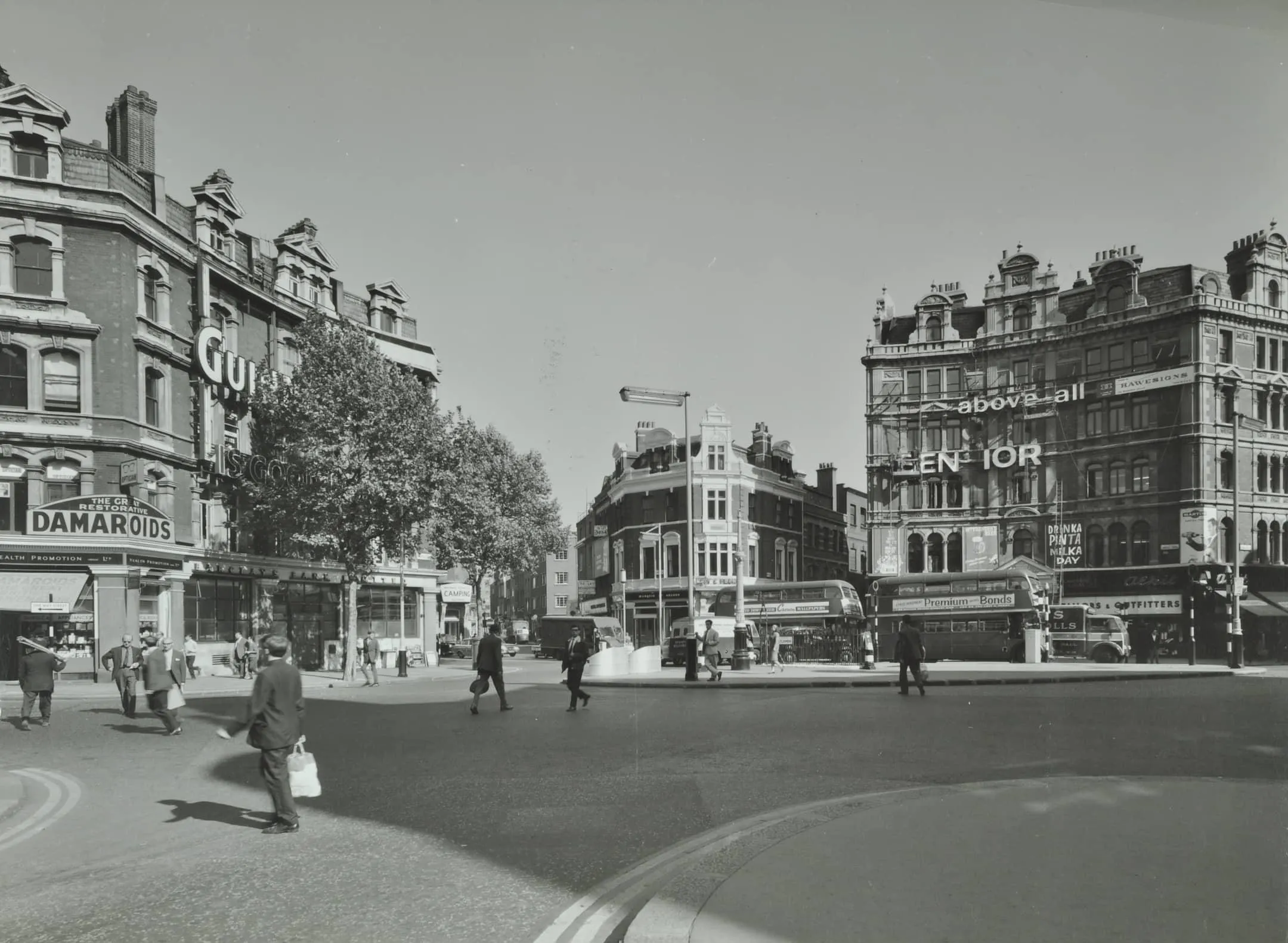 Buildings in a busy area
