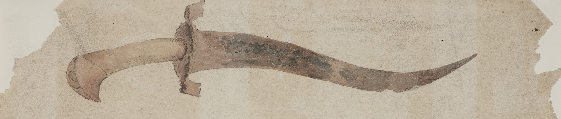 a long curved weapon in the shape of a knife
