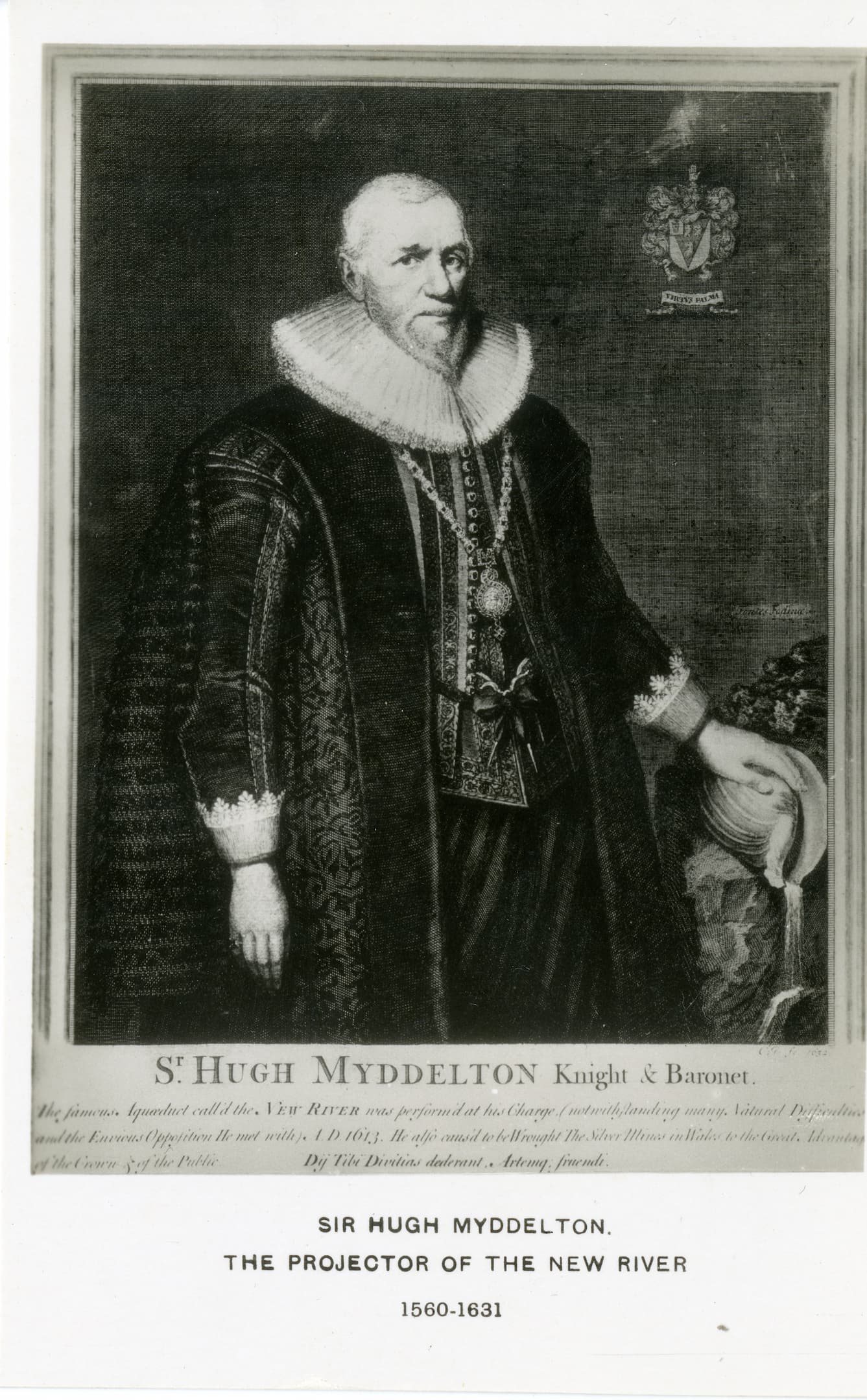 portrait of a man in a ruff with a beard, heavy cloak and chain