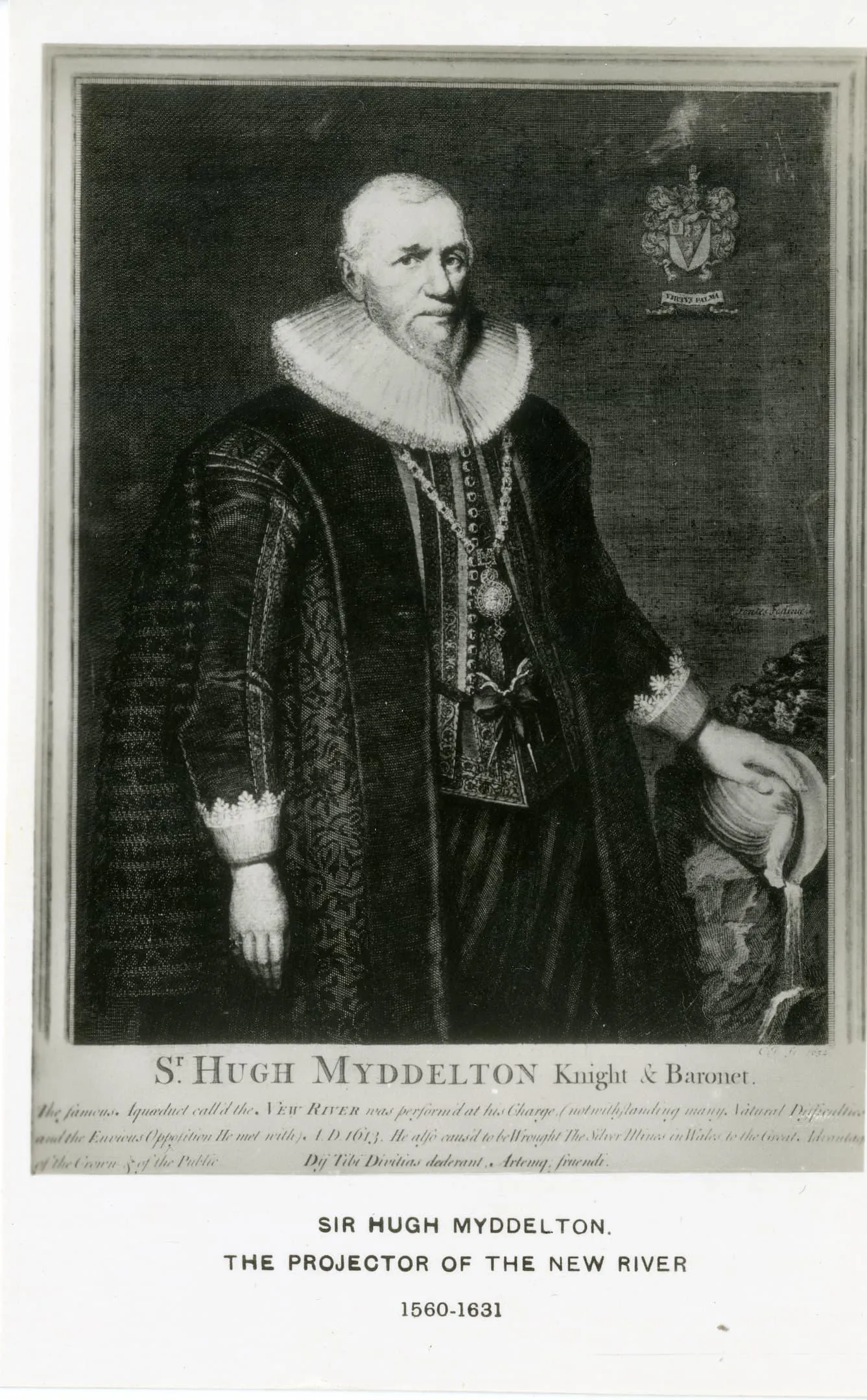 portrait of a man in a ruff with a beard, heavy cloak and chain