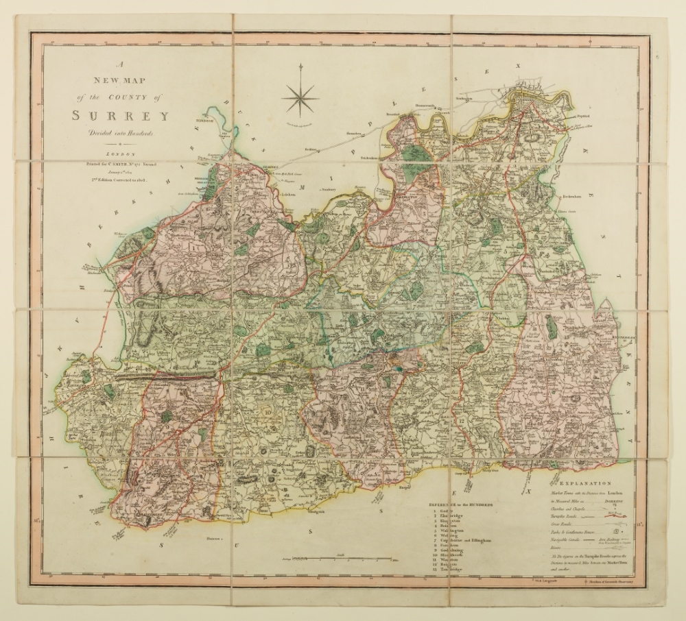 Map of the county of Surrey, 1804