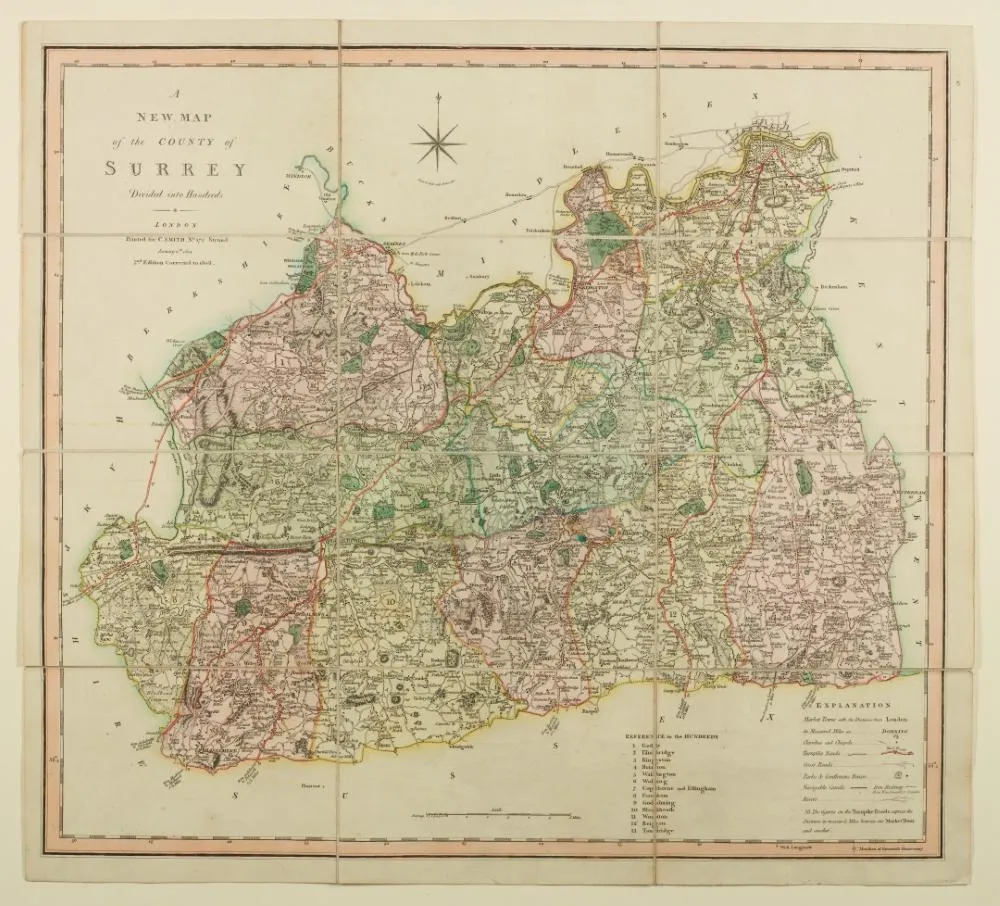 Map of the county of Surrey, 1804