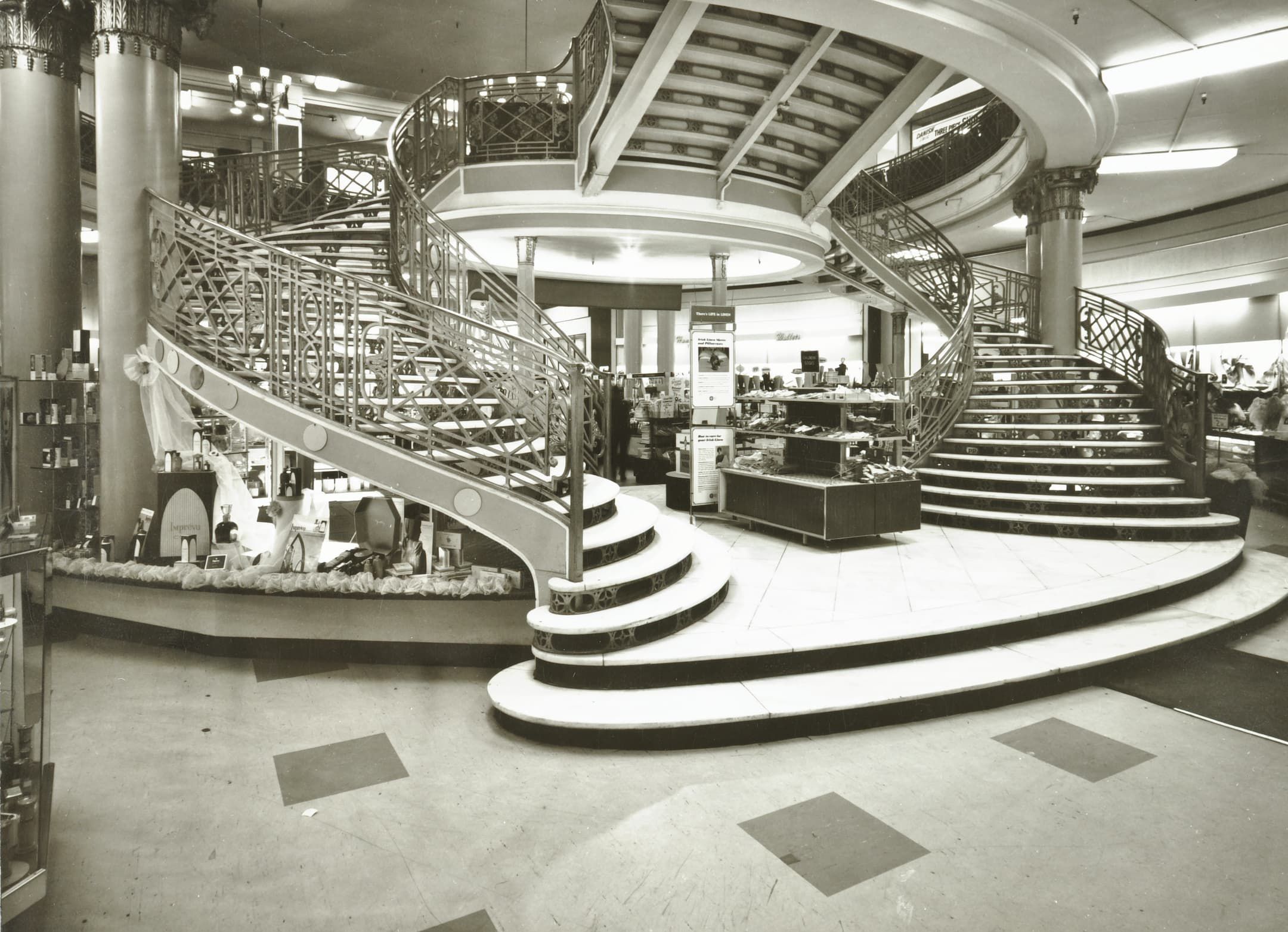 double staircase within a retail space