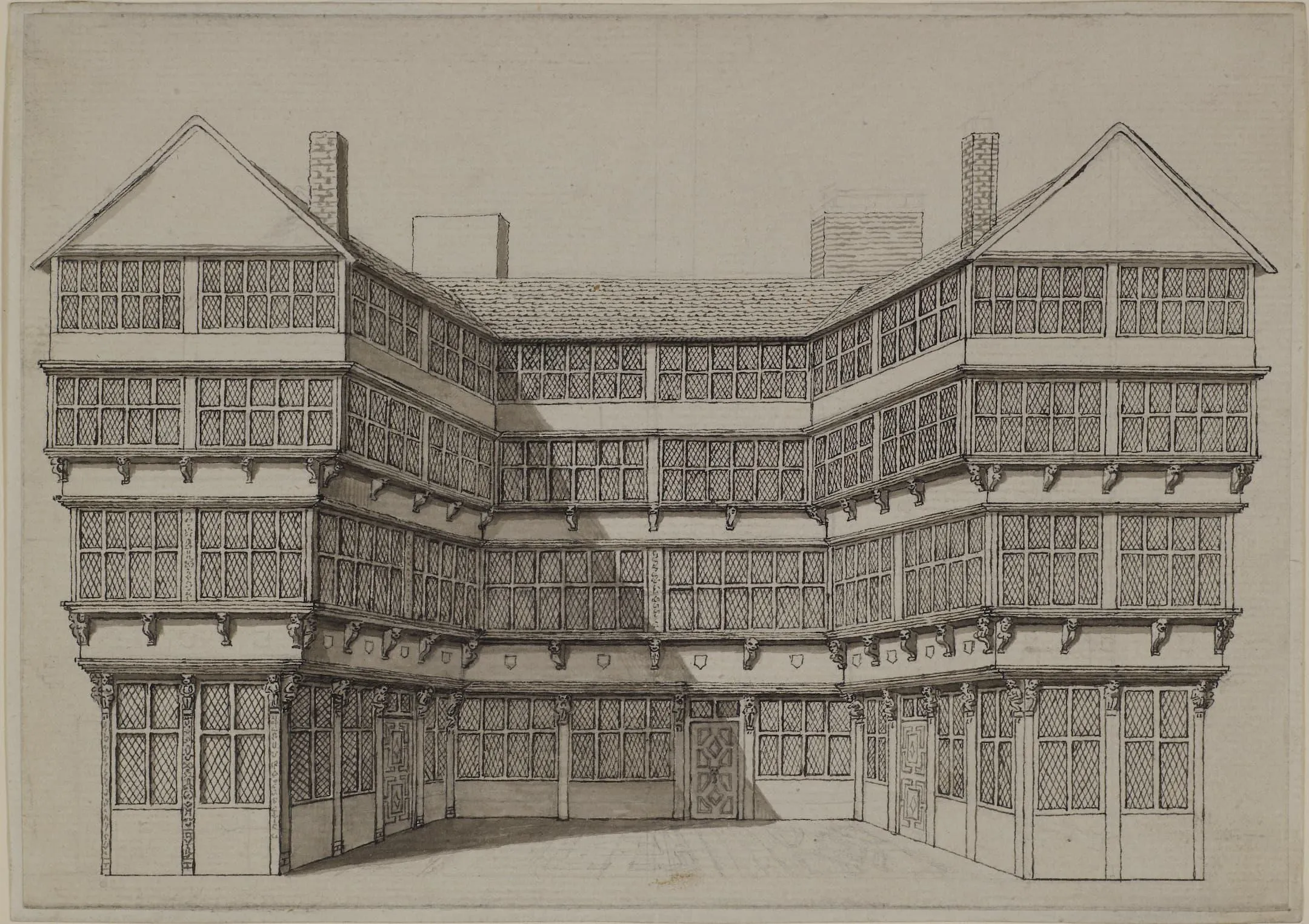 late sixteenth century building with wooden frame