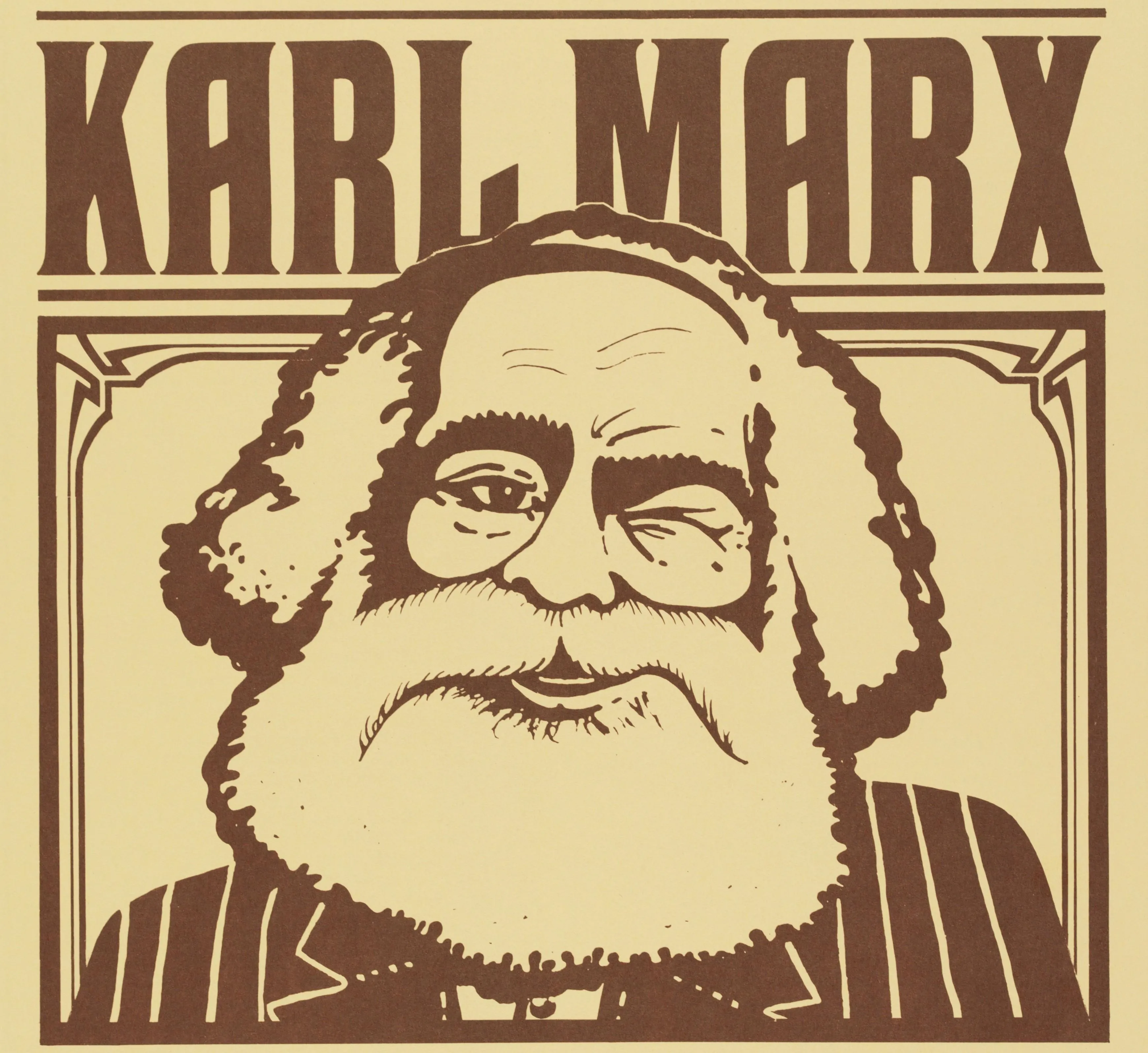 an illustration of a man with a white beard and hair, winking one eye