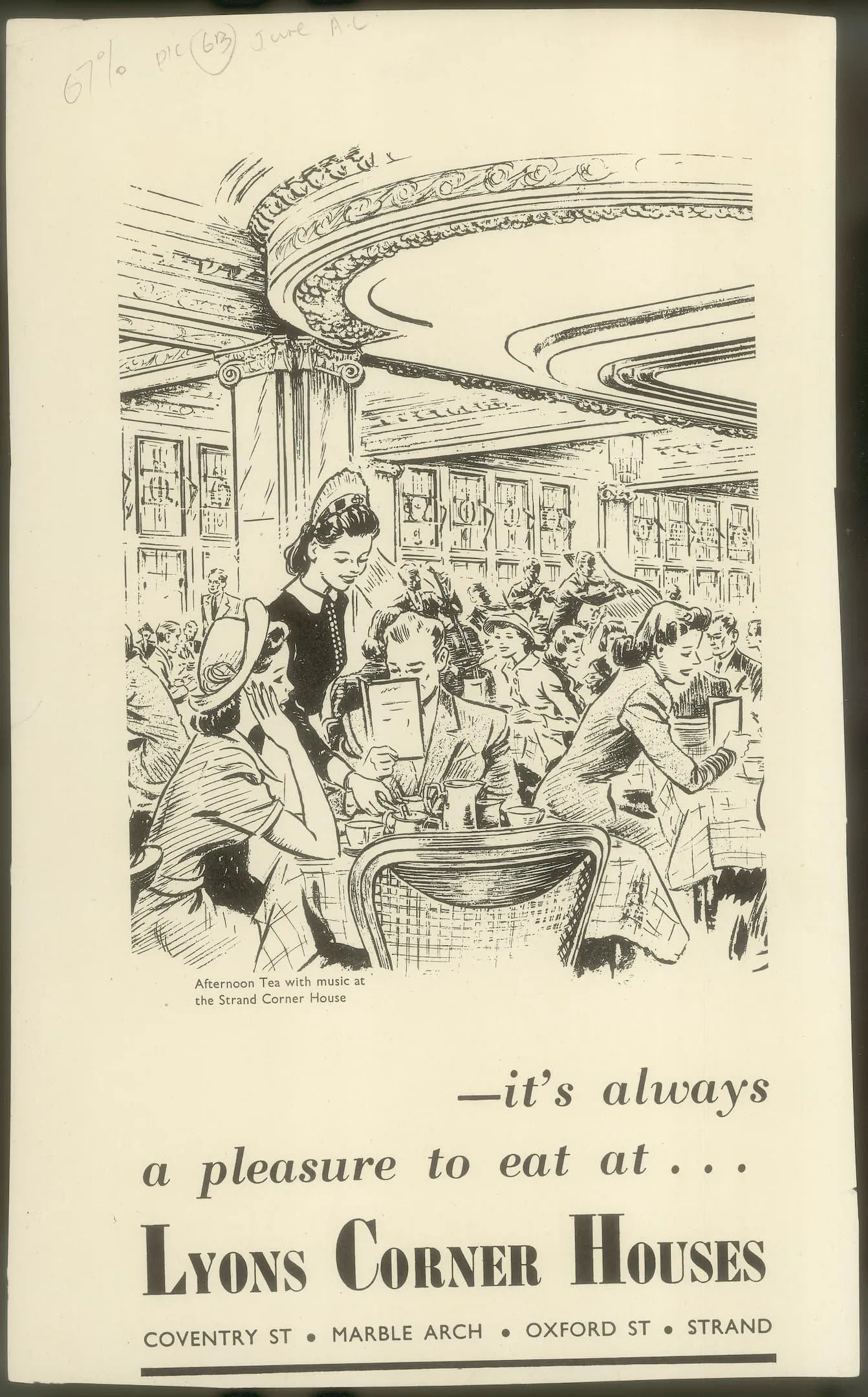 a busy restaurant scene with a waitress attending a table with people with menus in hand