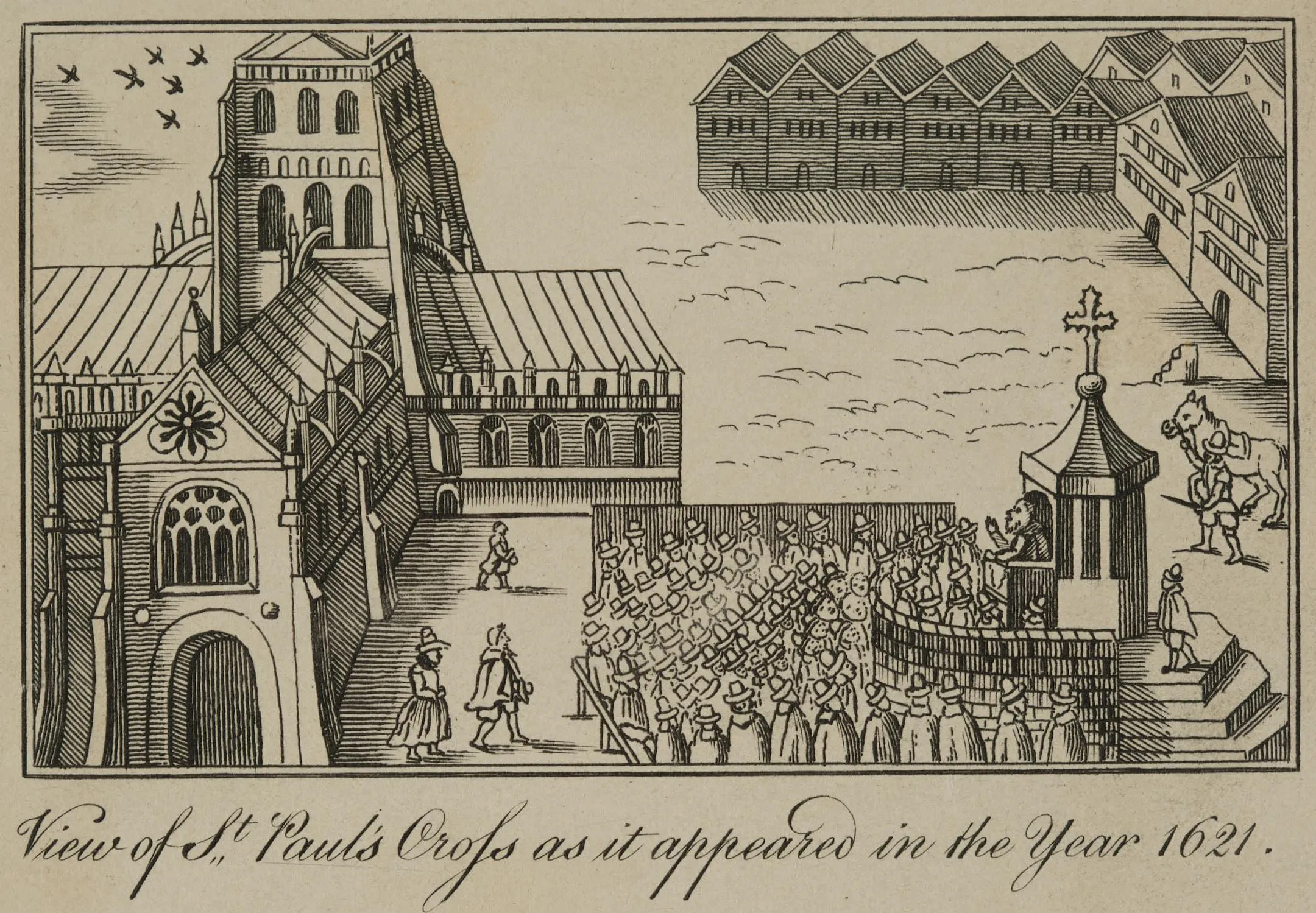 a church with a crowd of people outside