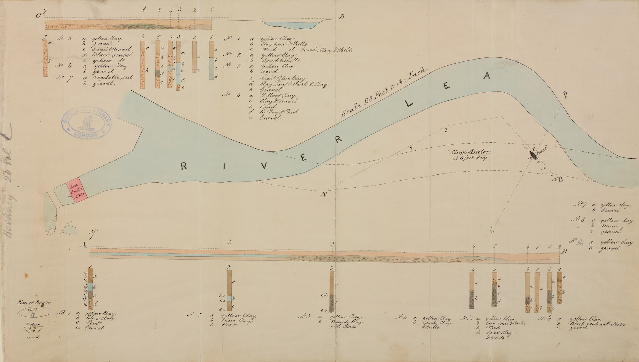 plan showing the river Lea 