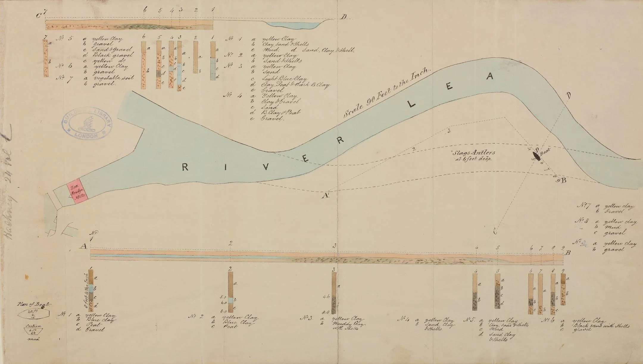 plan showing the river Lea