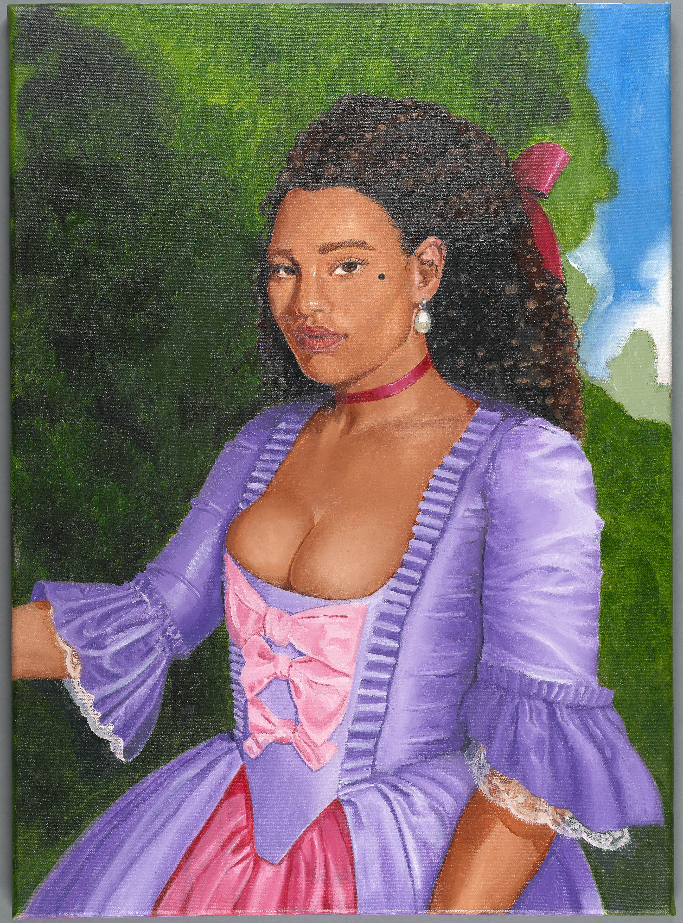 Artwork showing an interpretation of Ann Duck dressed in Georgian clothing