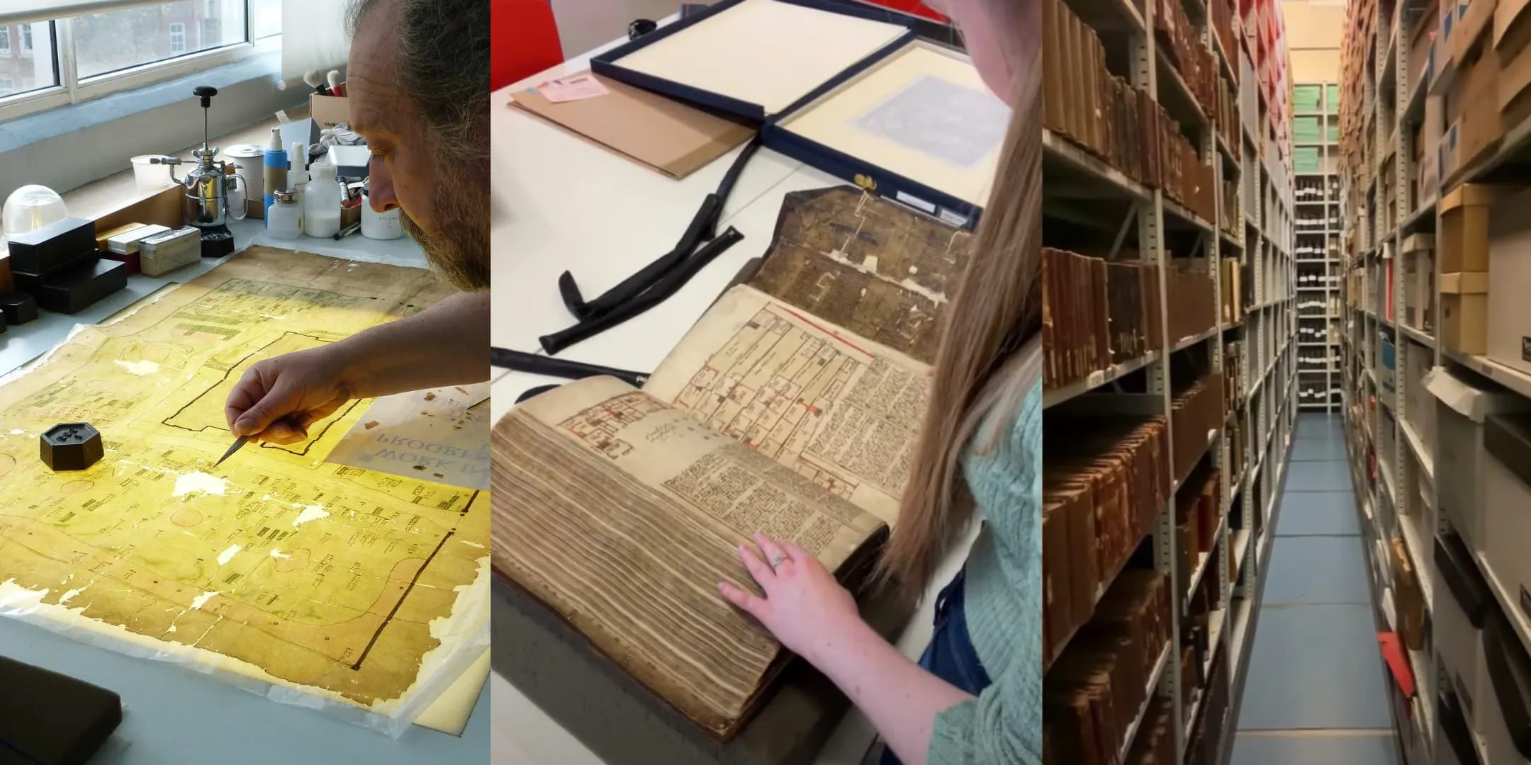 Montage showing different areas of The London Archives