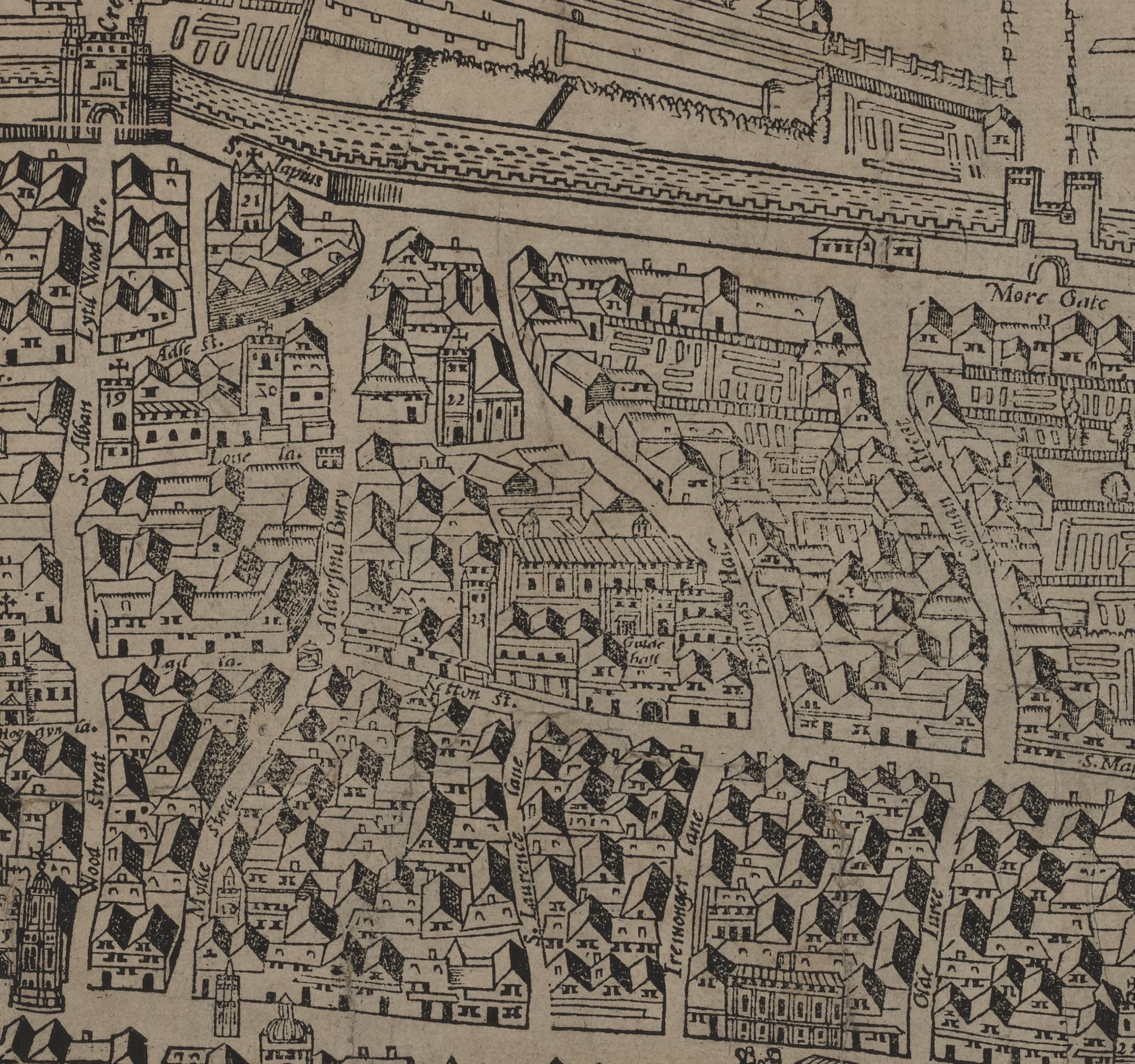 an old map hand drawn showing the City of London