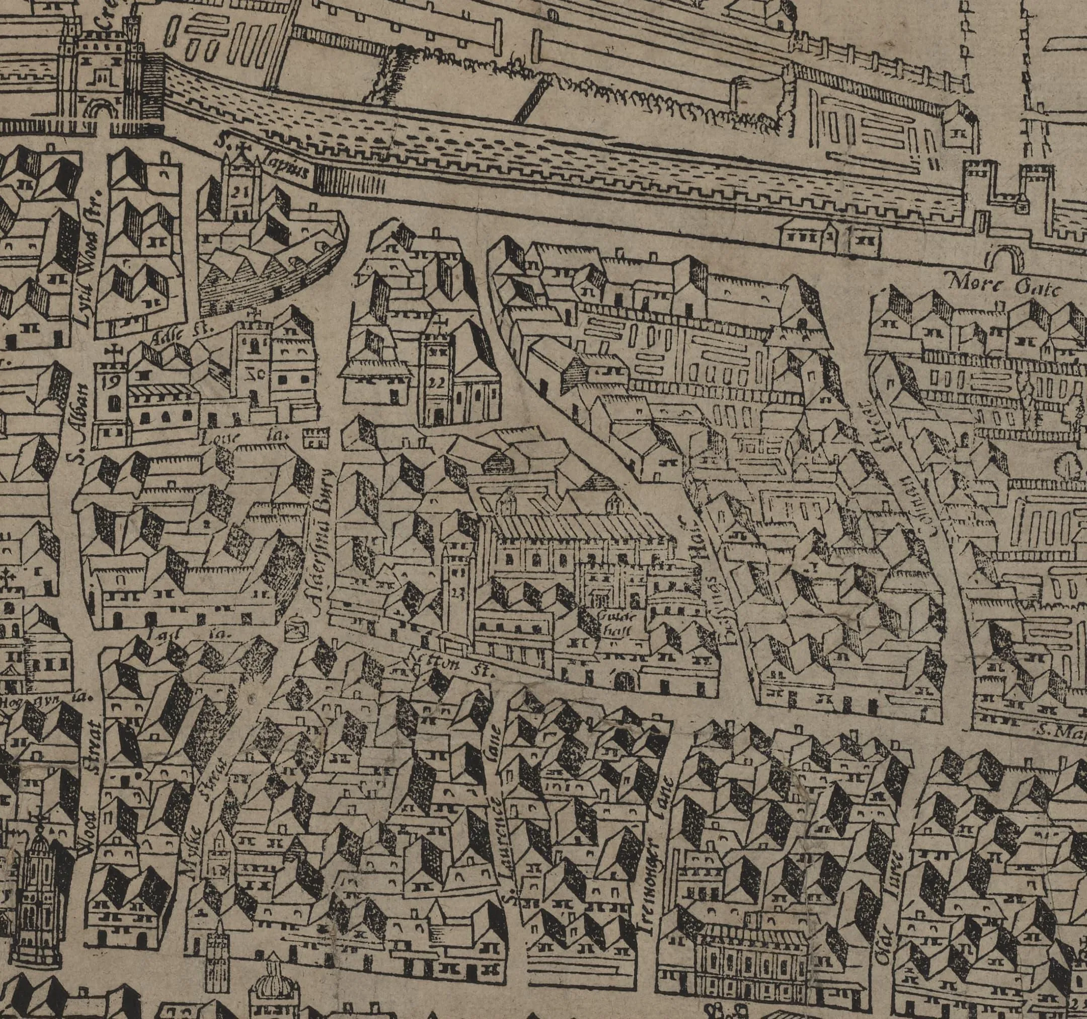 an old map hand drawn showing the City of London
