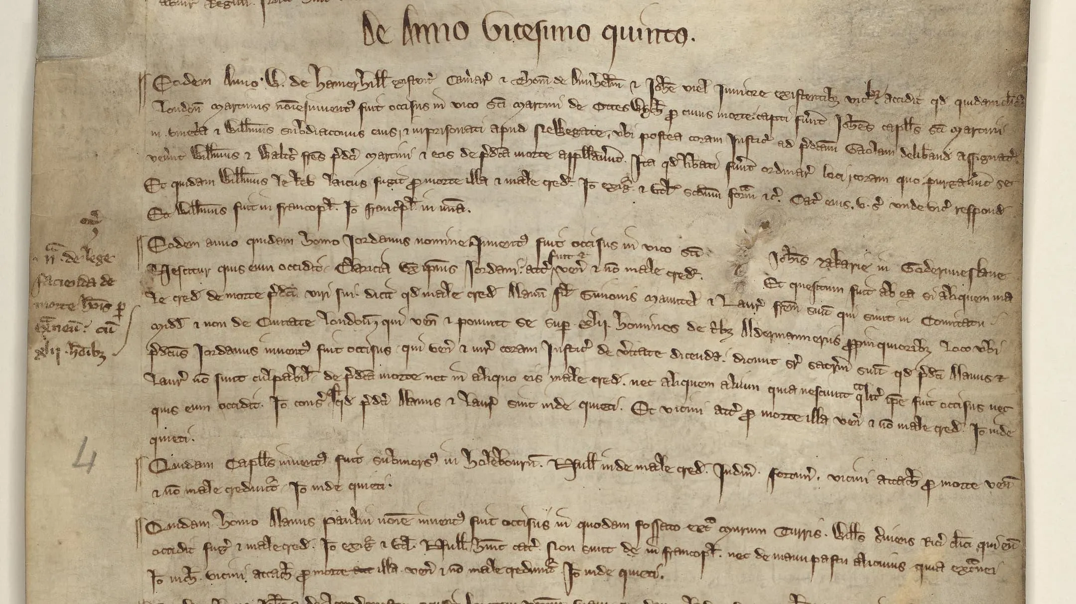 Medieval court roll with old text