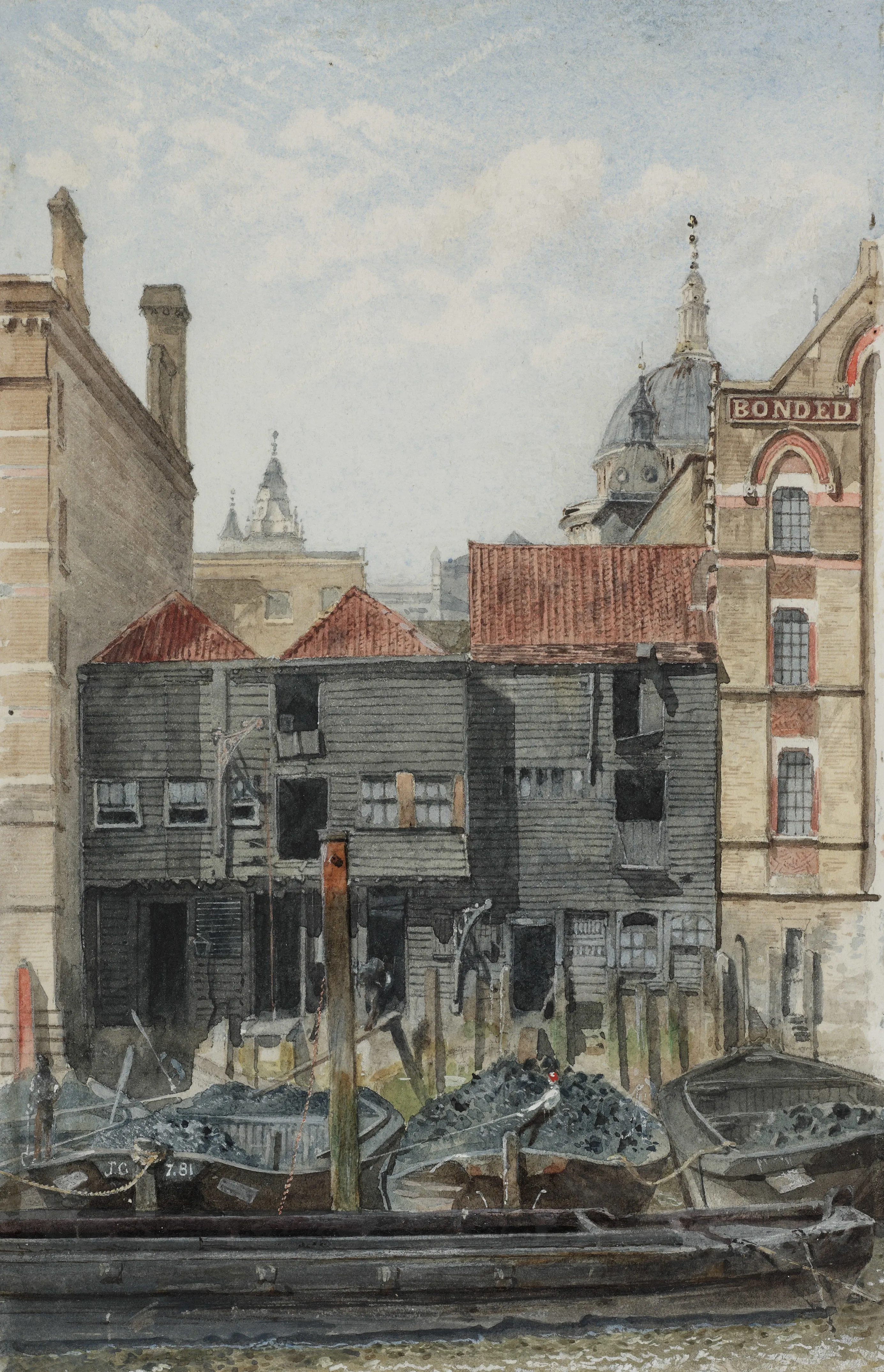 painting of coal barges