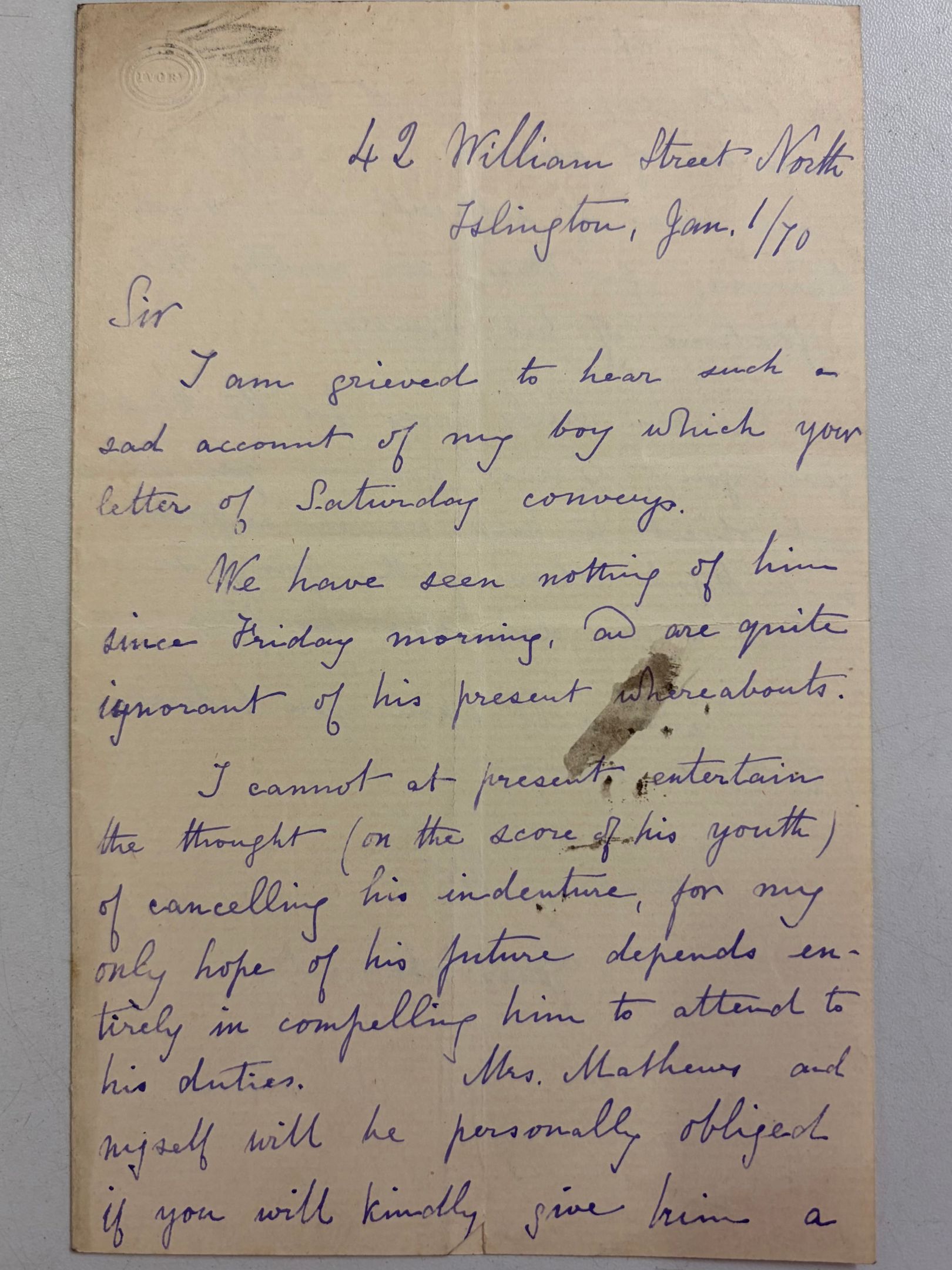 hand written letter