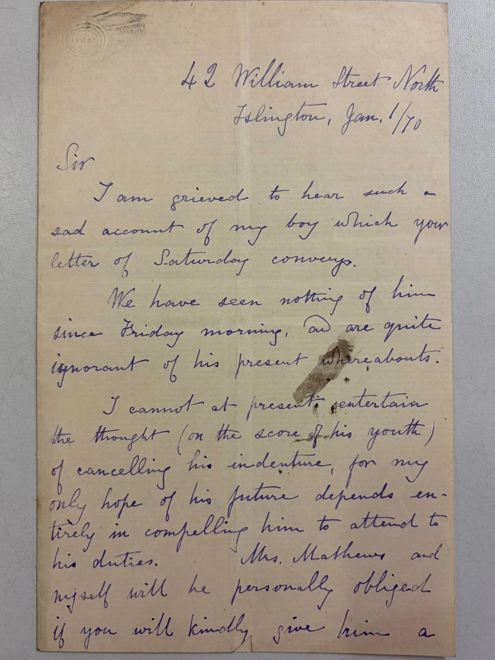 hand written letter