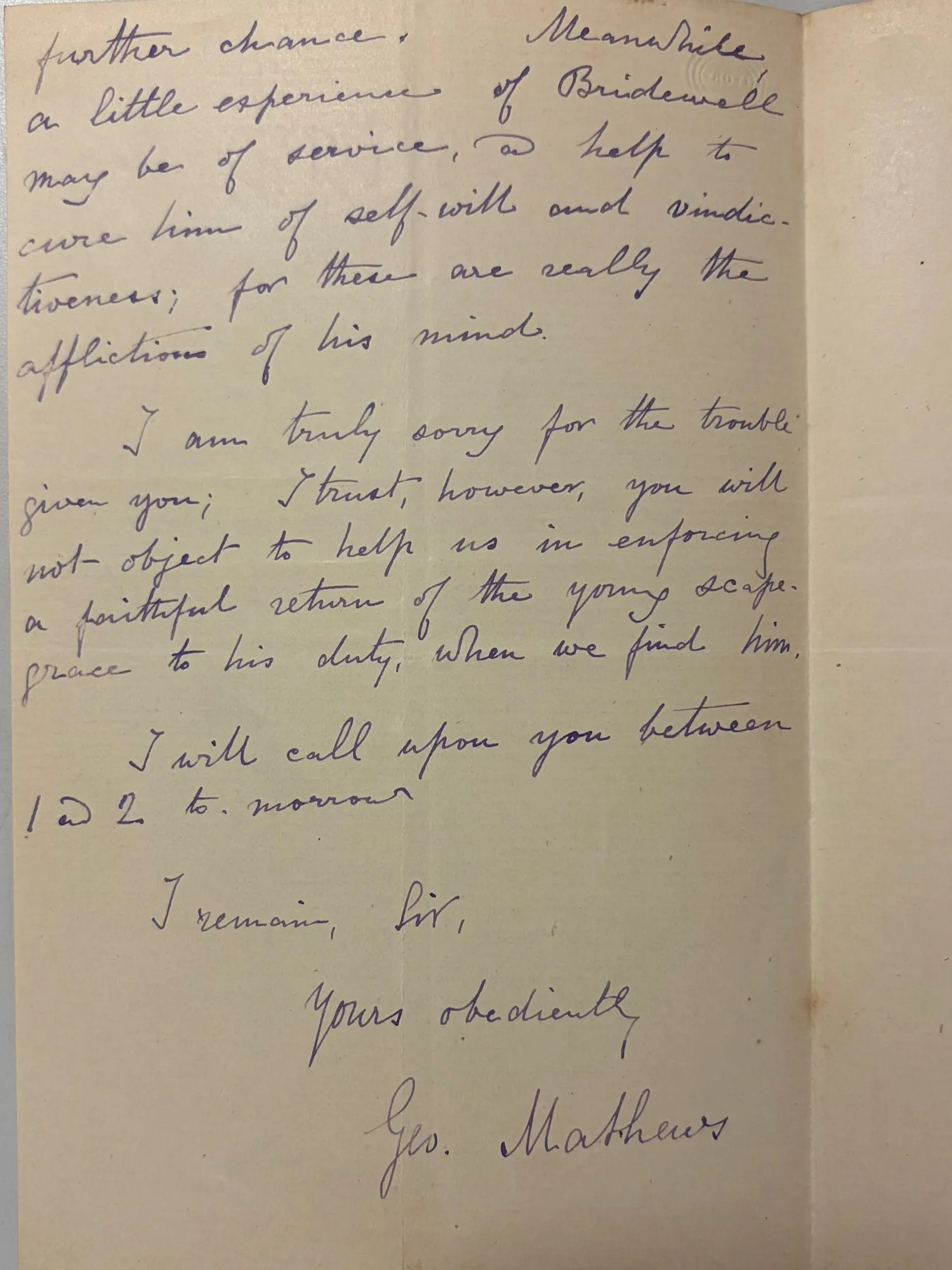 hand written letter