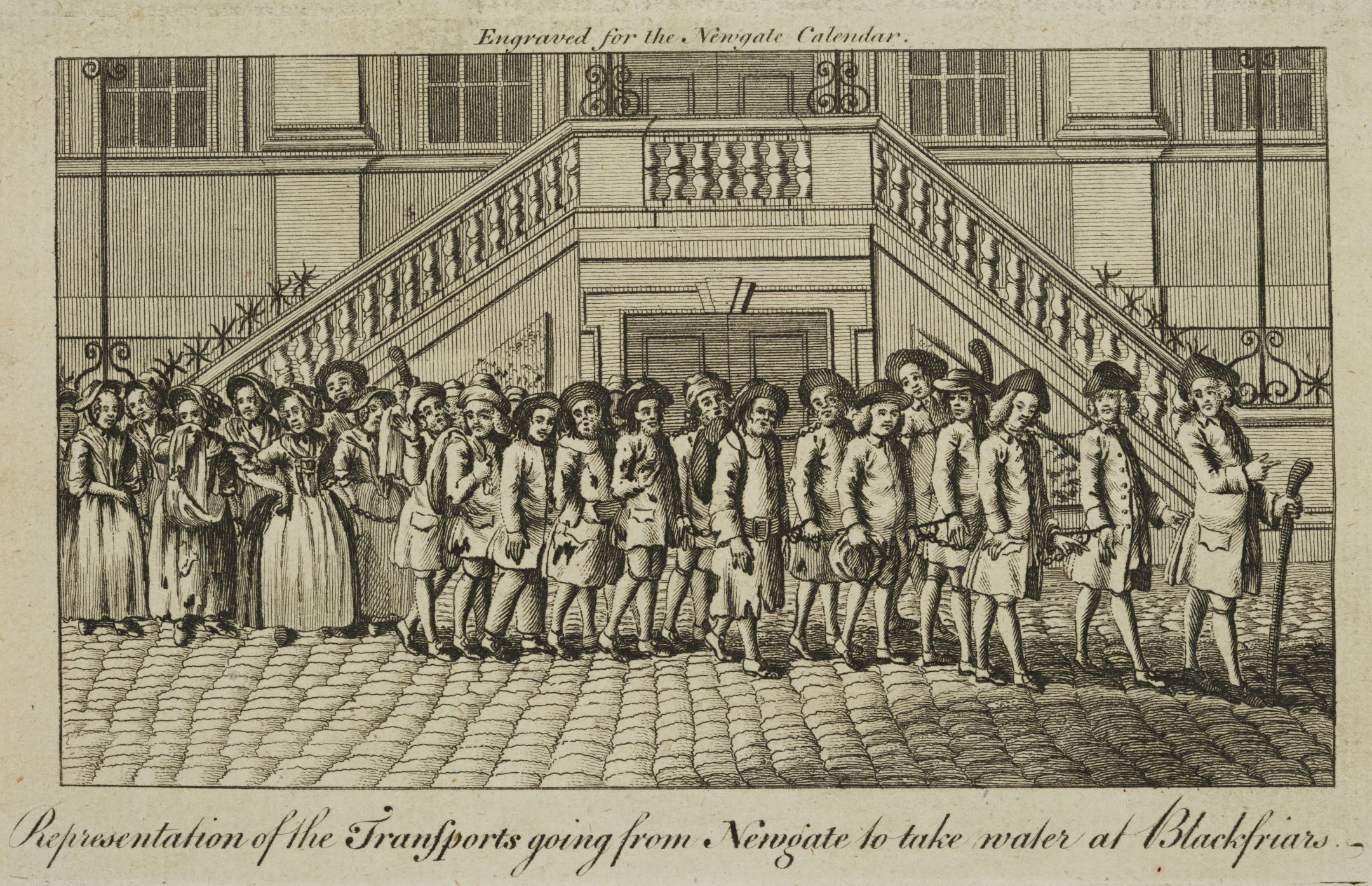 print of convicts awaiting transportation