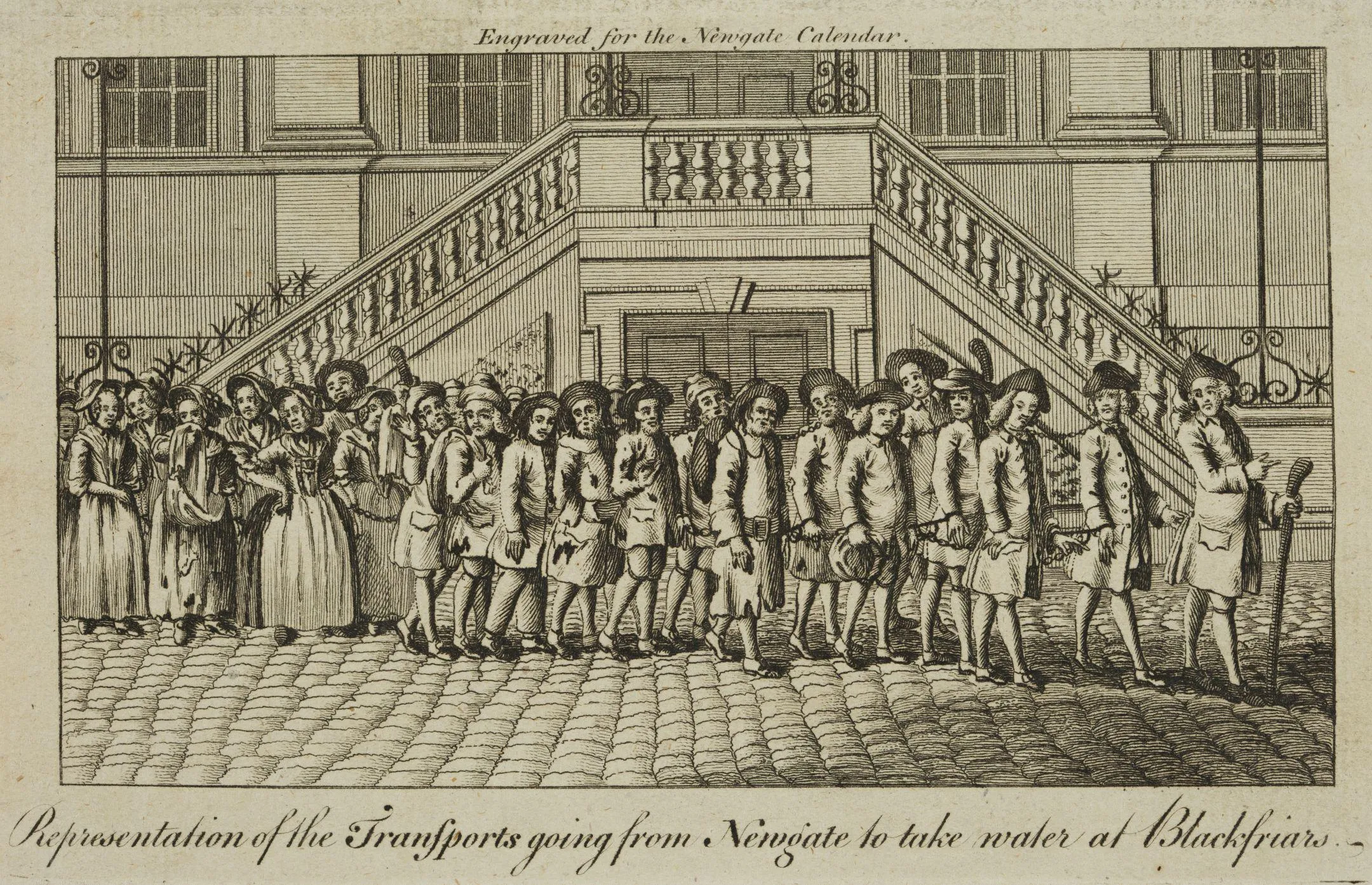 print of convicts awaiting transportation