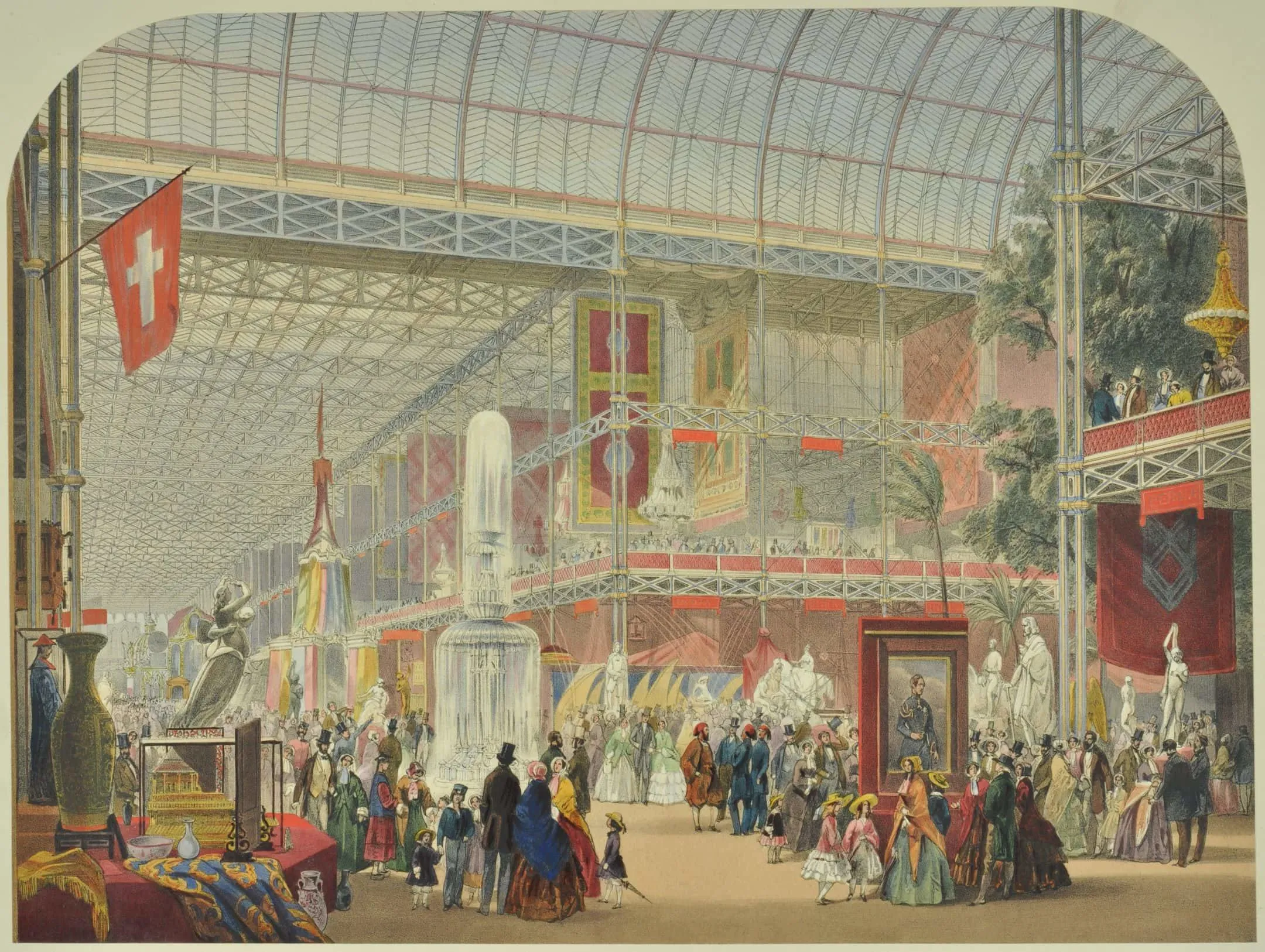 Crystal Palace interior with fountain 1851