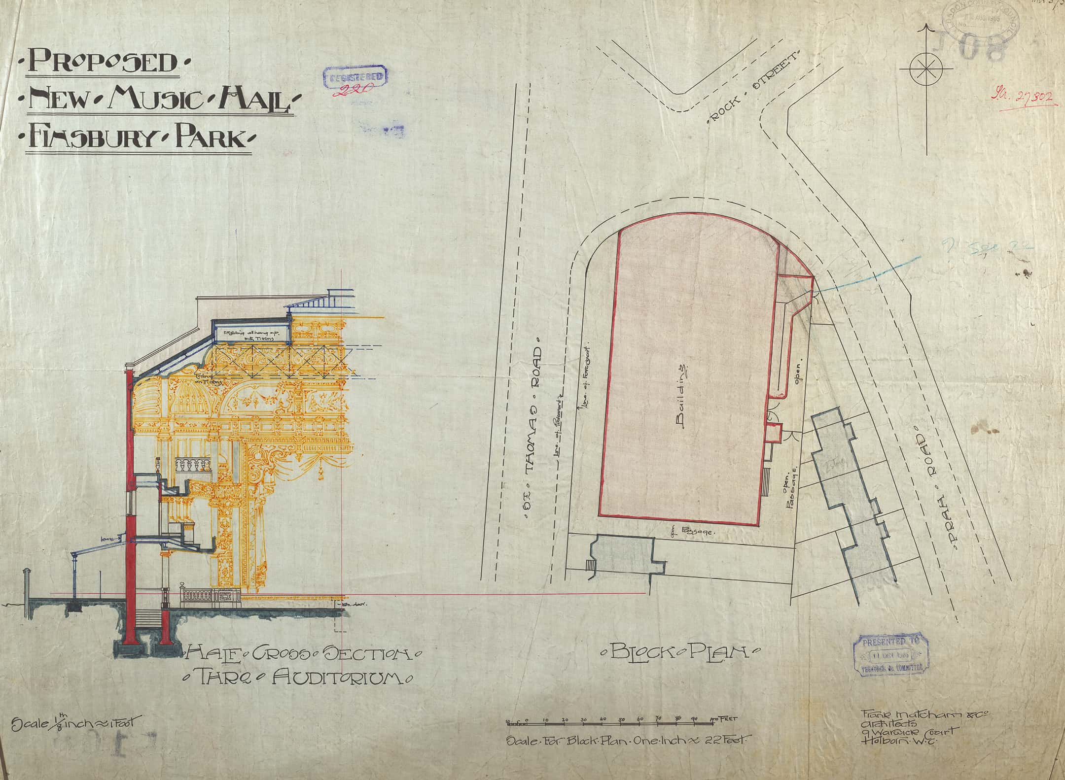 Plan and architectural drawing