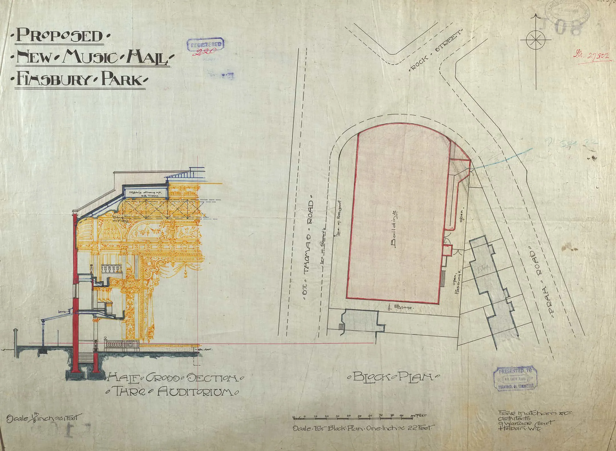 Plan and architectural drawing