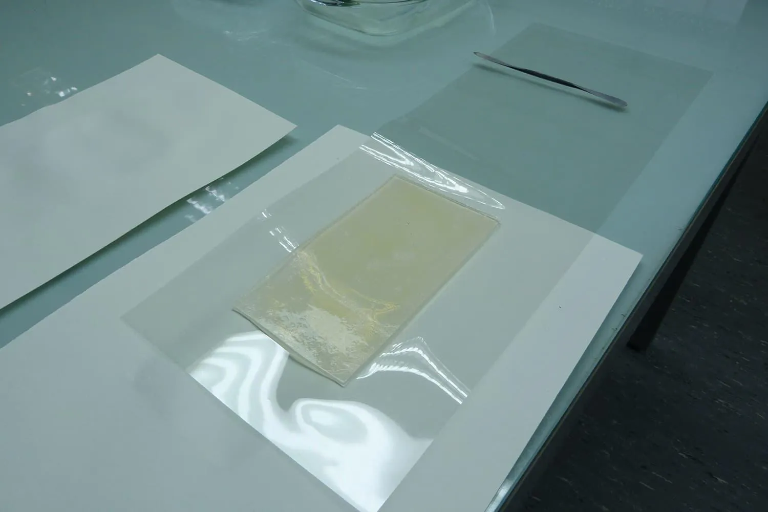 Discoloured Agarose gel after being used to clean the Civitas Londinum map