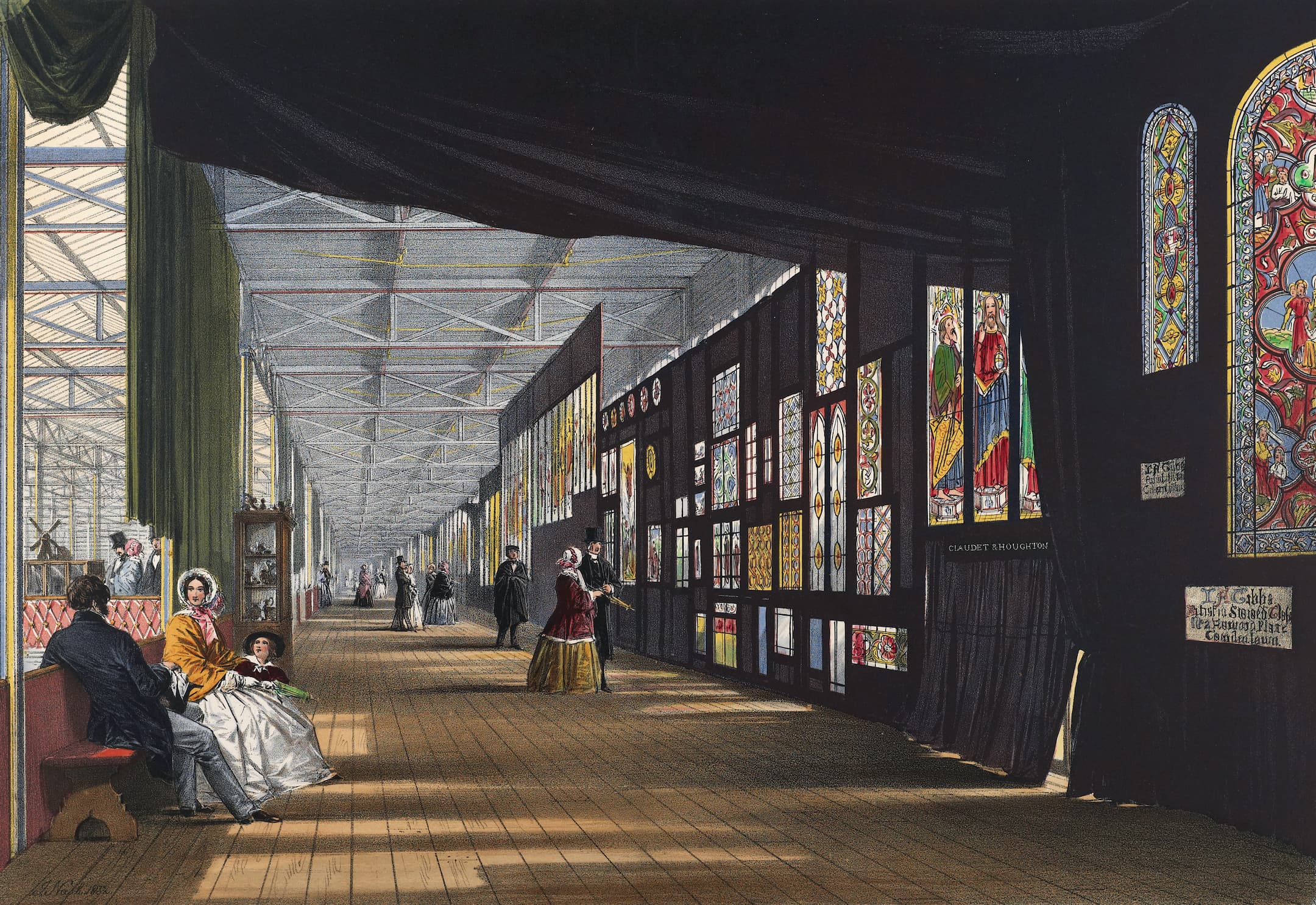 stained glass presented in an exhibition space