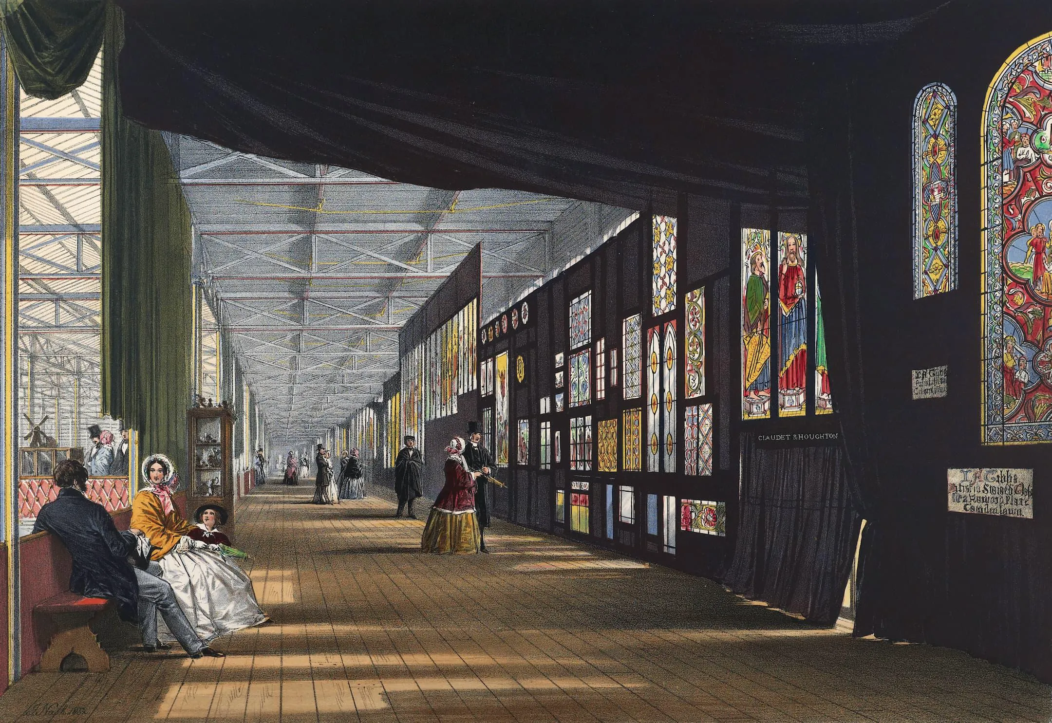 stained glass presented in an exhibition space