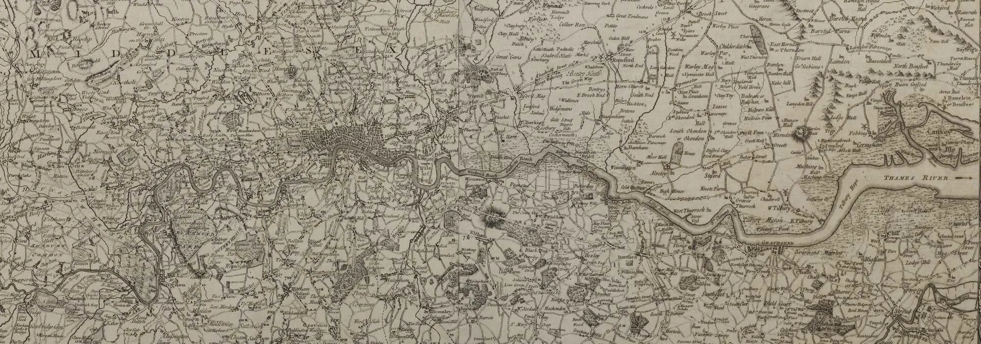 map of the london environs 1763