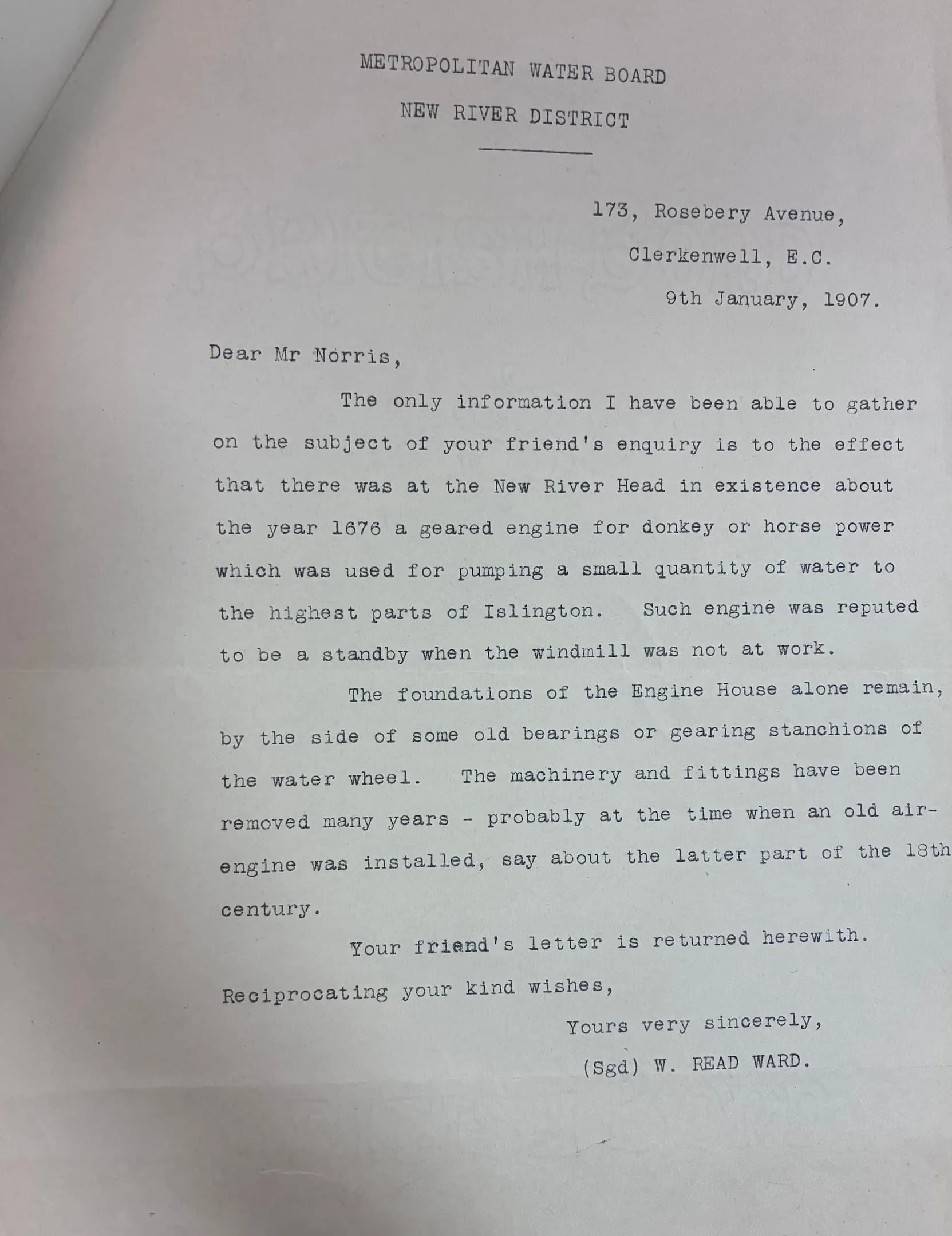 a letter with typed text