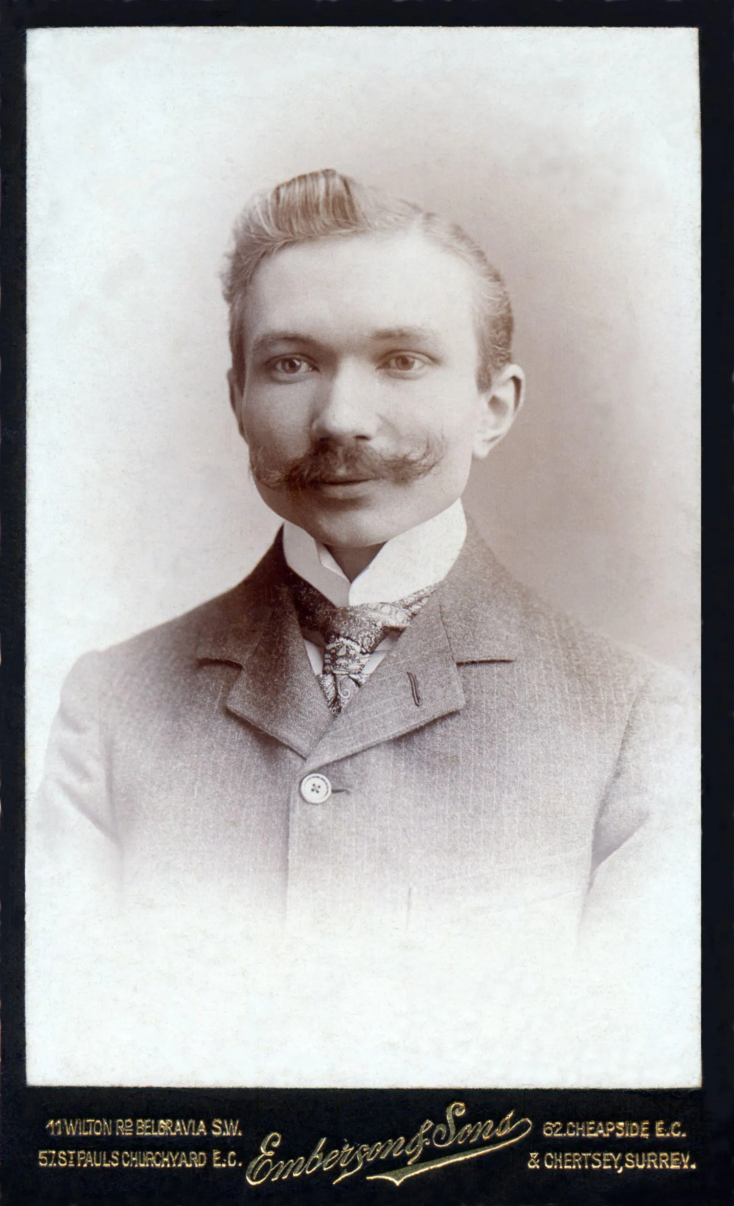 Photograph of Octave Pelletier with an upturned moustache taken in 1903