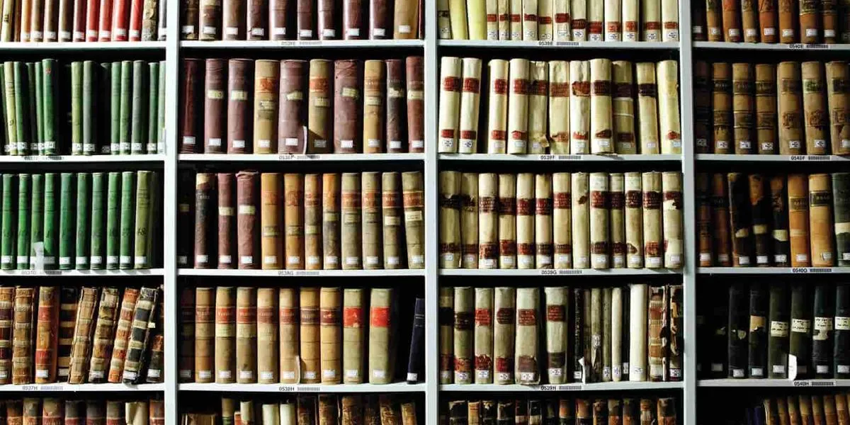 Larges books on shelves