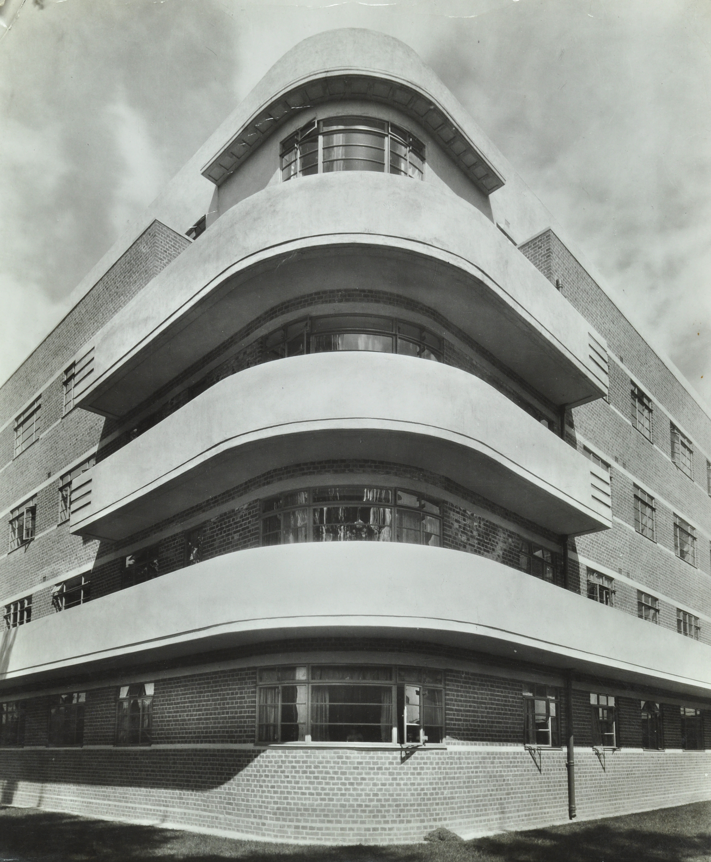photograph of a four storey art deco style building