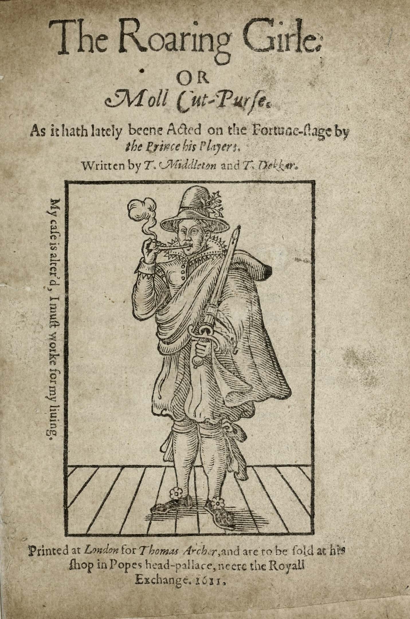 a woman dressed in the attire of a man and smoking a pipe
