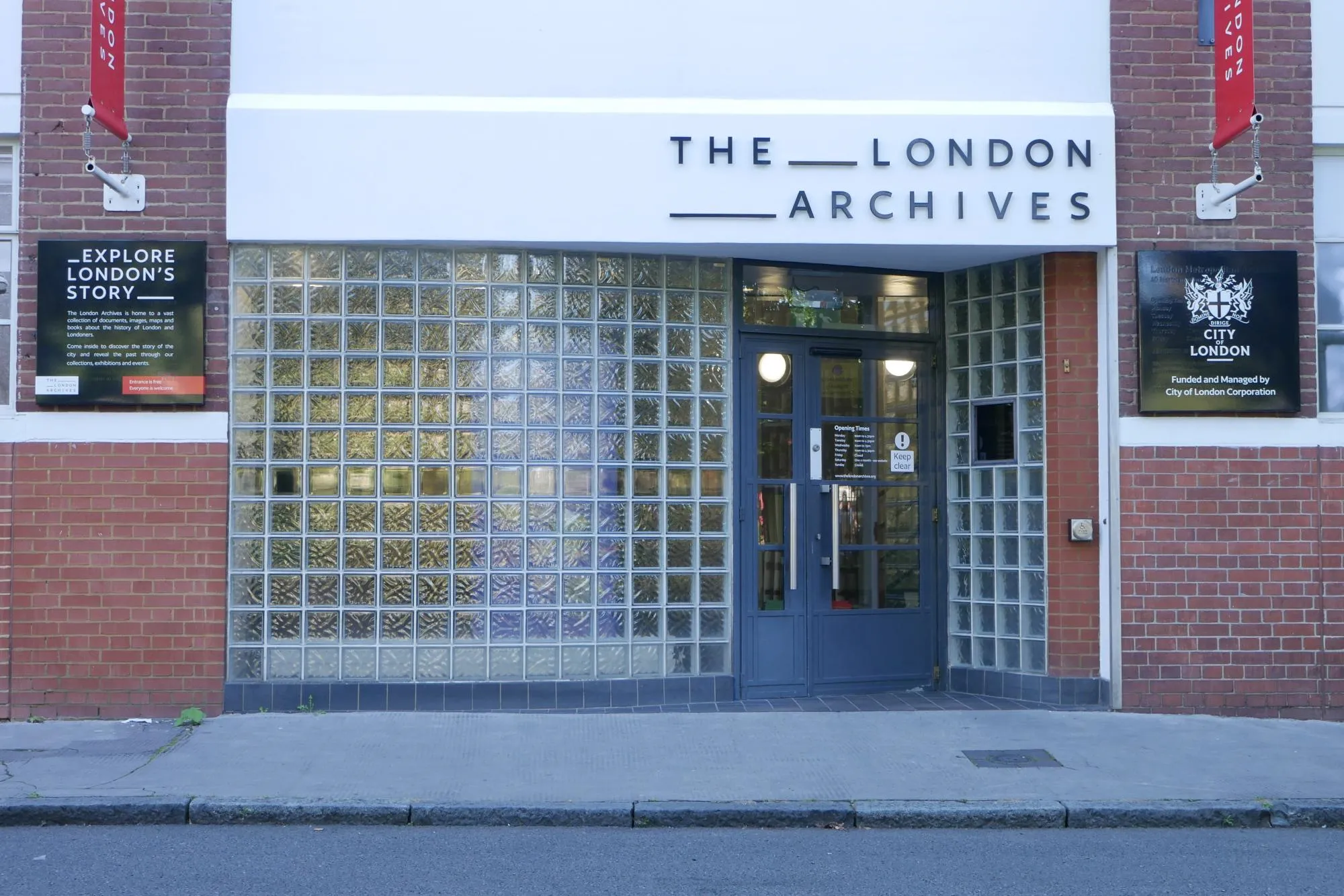 The London Archives entrance door on Northampton Road.