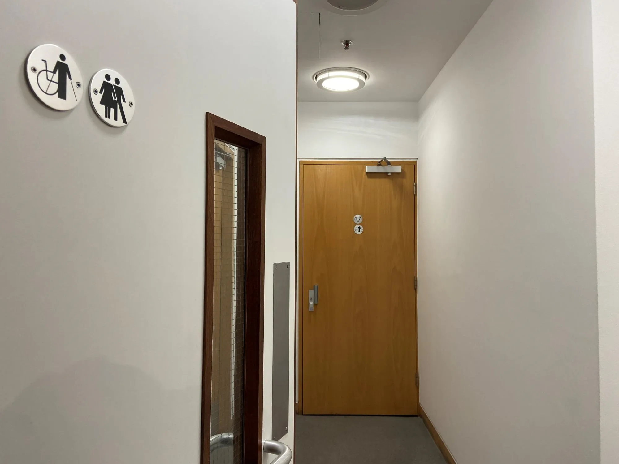 The doorway to the public toilets at The London Archives.