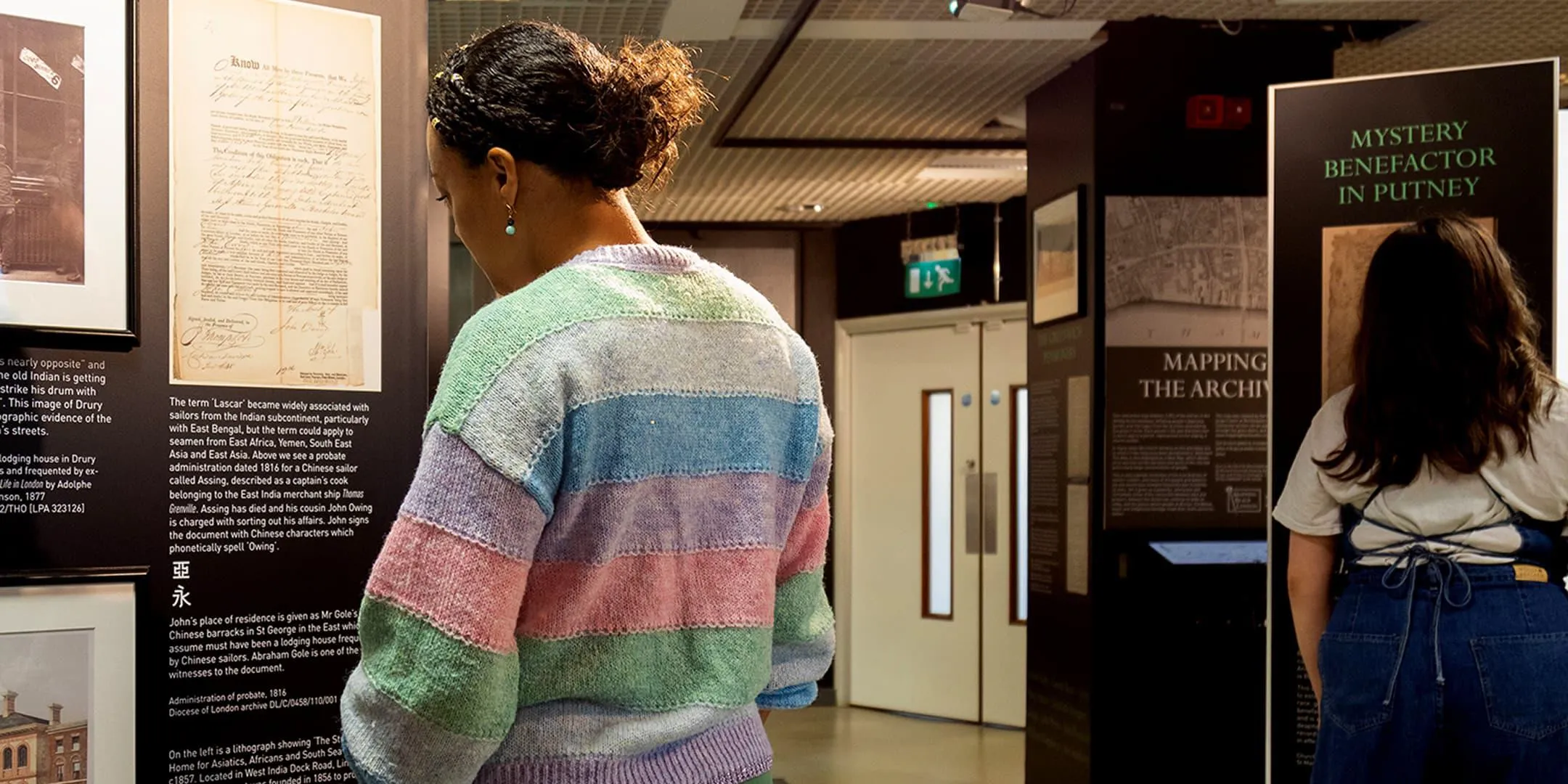 Person looking at an exhibition display