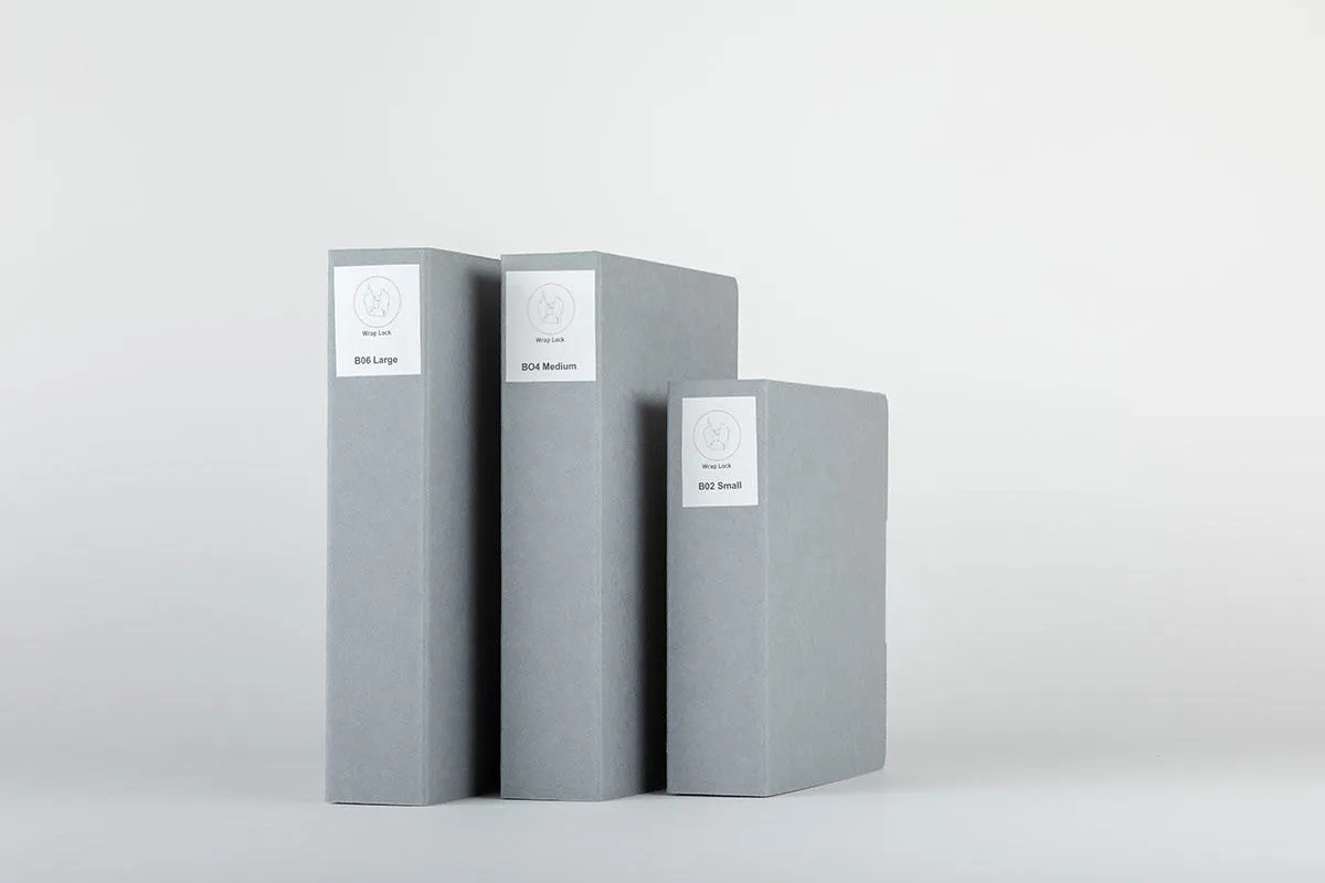 Wraplock boxes in three sizes